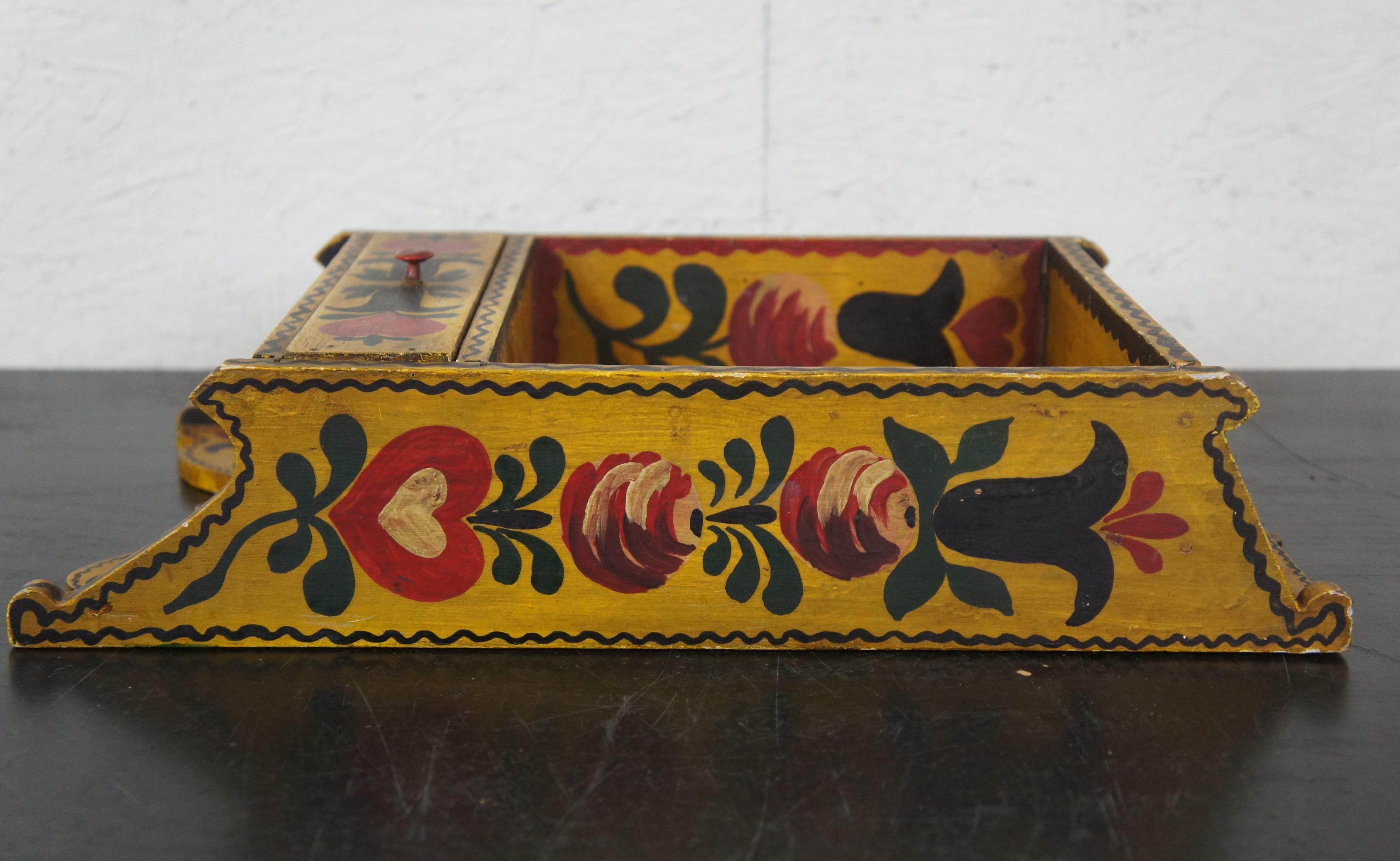 20th Century Antique Folk Art Painted Wall Hanging Shelf Colonial Early American Primitive