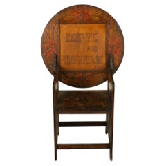 Antique Folk Art Poker Work Arts & Crafts Monks Bench Table Chair New York 1900