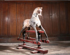 Antique Folk Art Rocking Horse in Original Paint