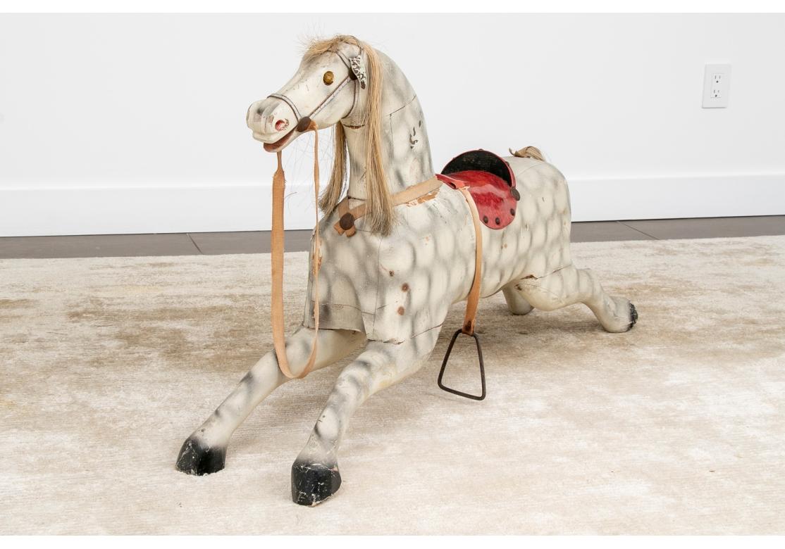 Antique Folk Art Rocking Horse Sculpture For Sale 8