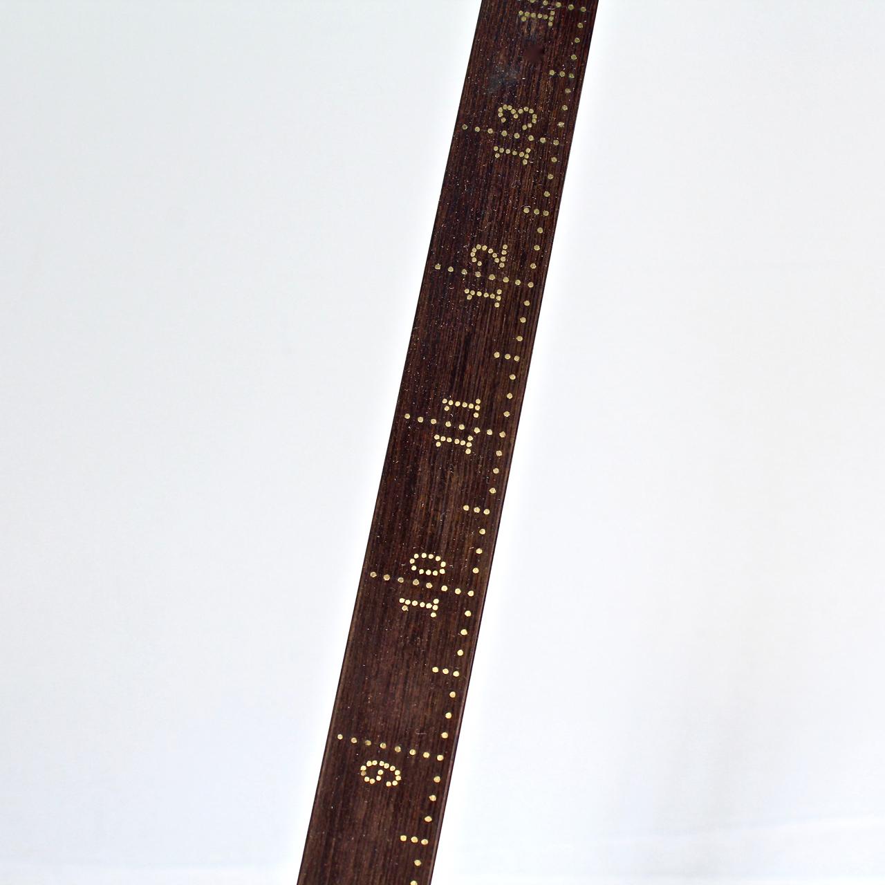 Antique Folk Art Rosewood Dress Maker's Wooden Ruler with Brass Inlay In Good Condition In Philadelphia, PA