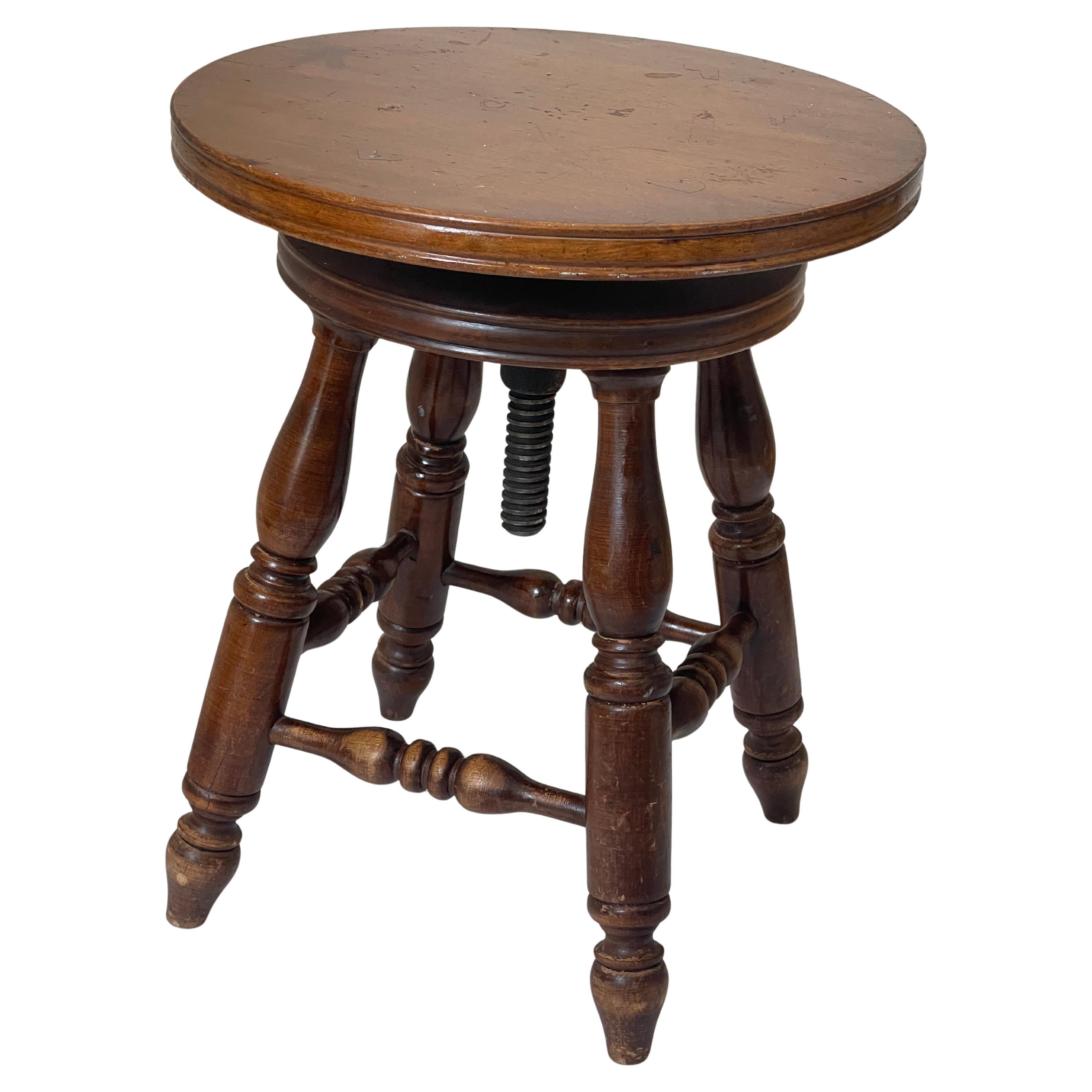 Antique Folk Art RounfvExtendable Table For Sale