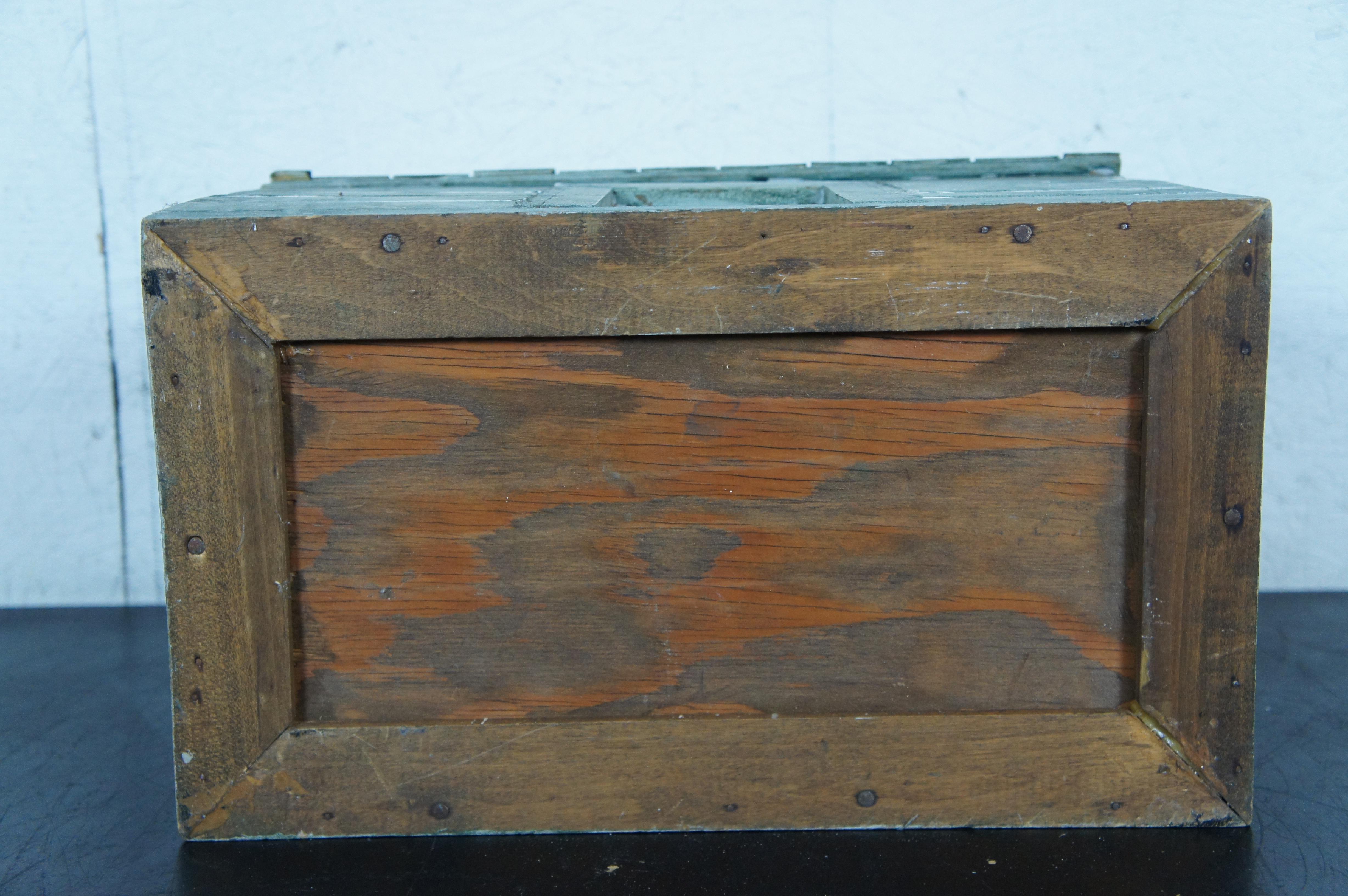 Antique Folk Art Rustic Farmhouse Log Cabin Shaped Toy Chest Storage Box For Sale 1