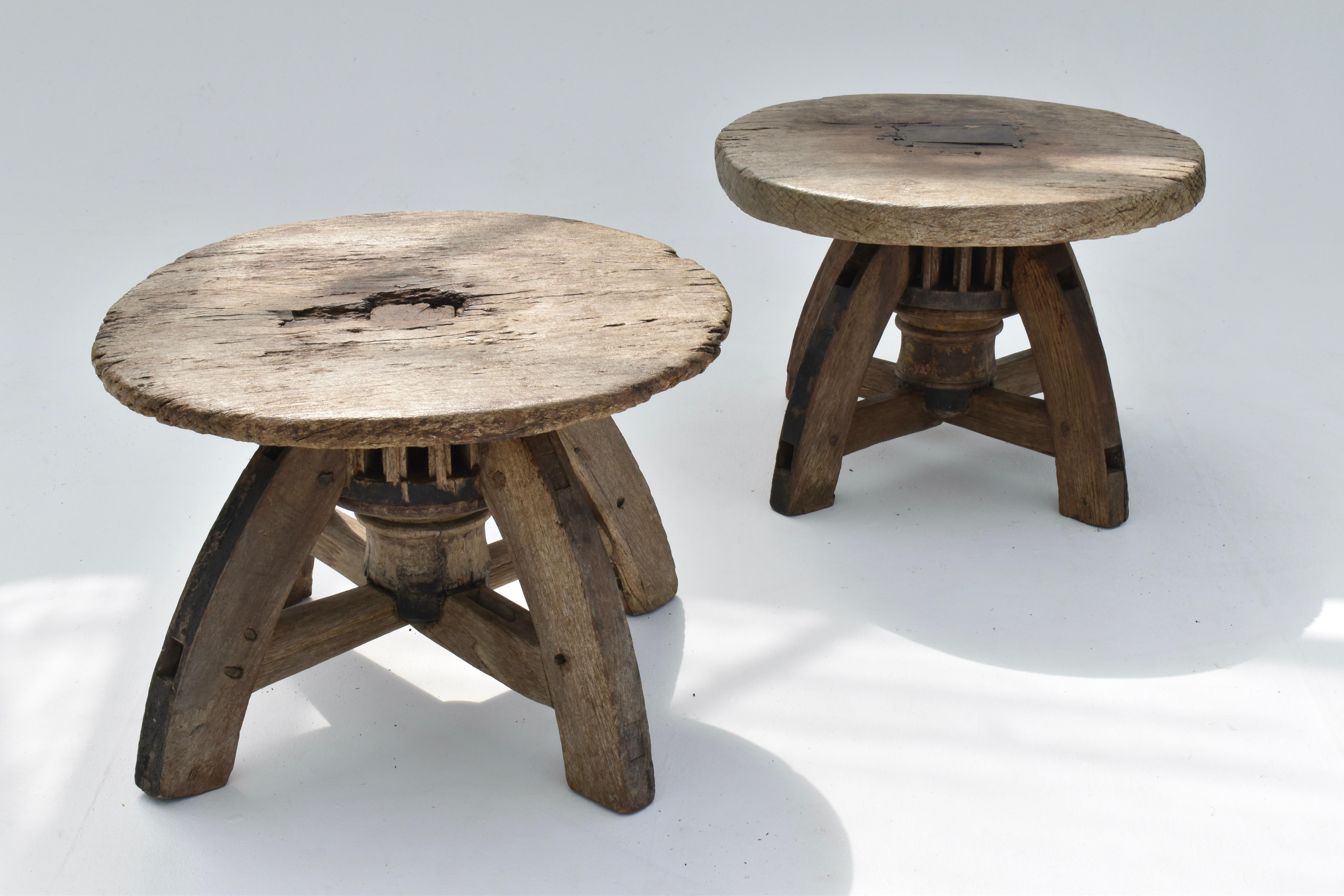 Antique Folk Art Side Table/Stools For Sale 4