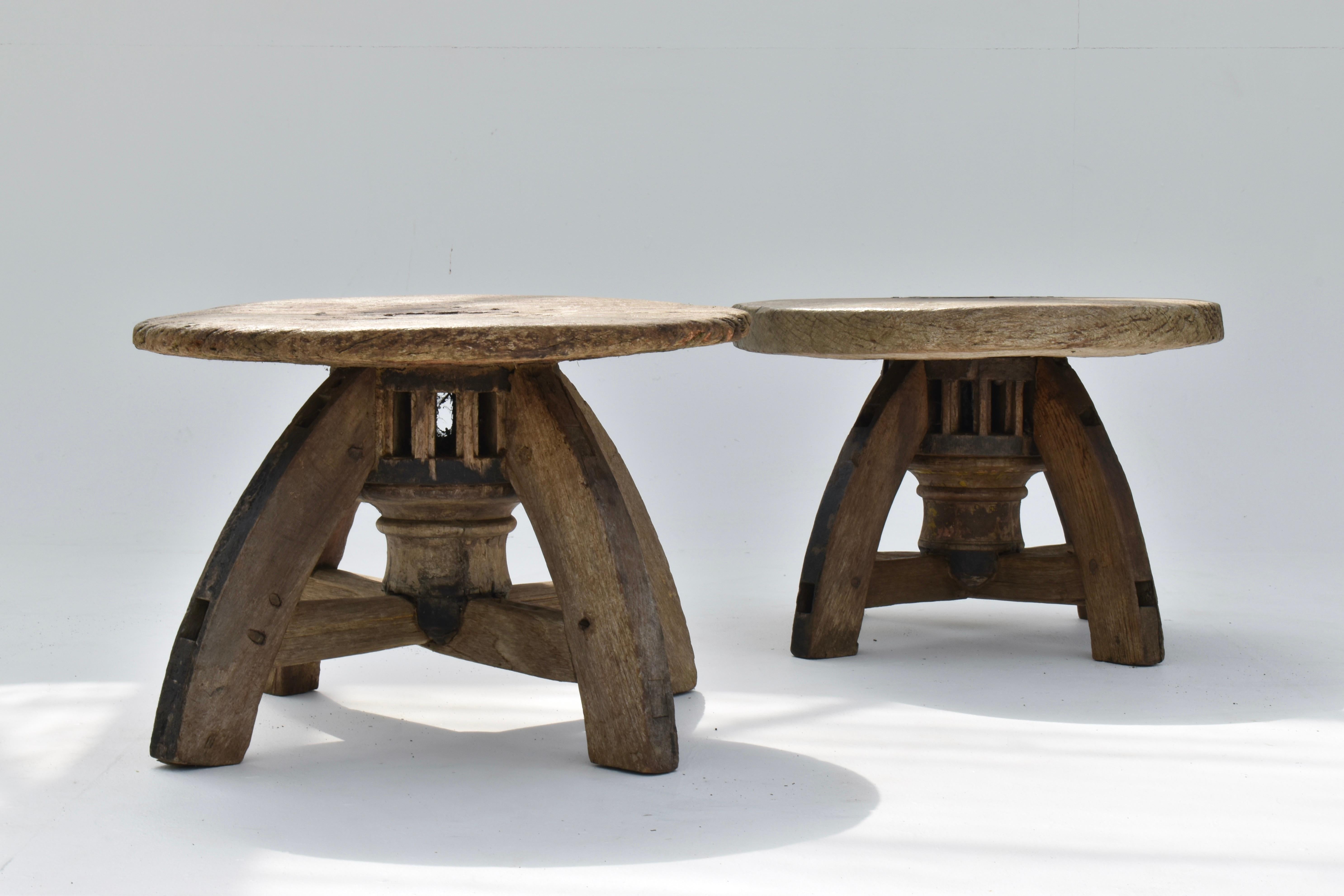 Antique Folk Art Side Table/Stools For Sale 5