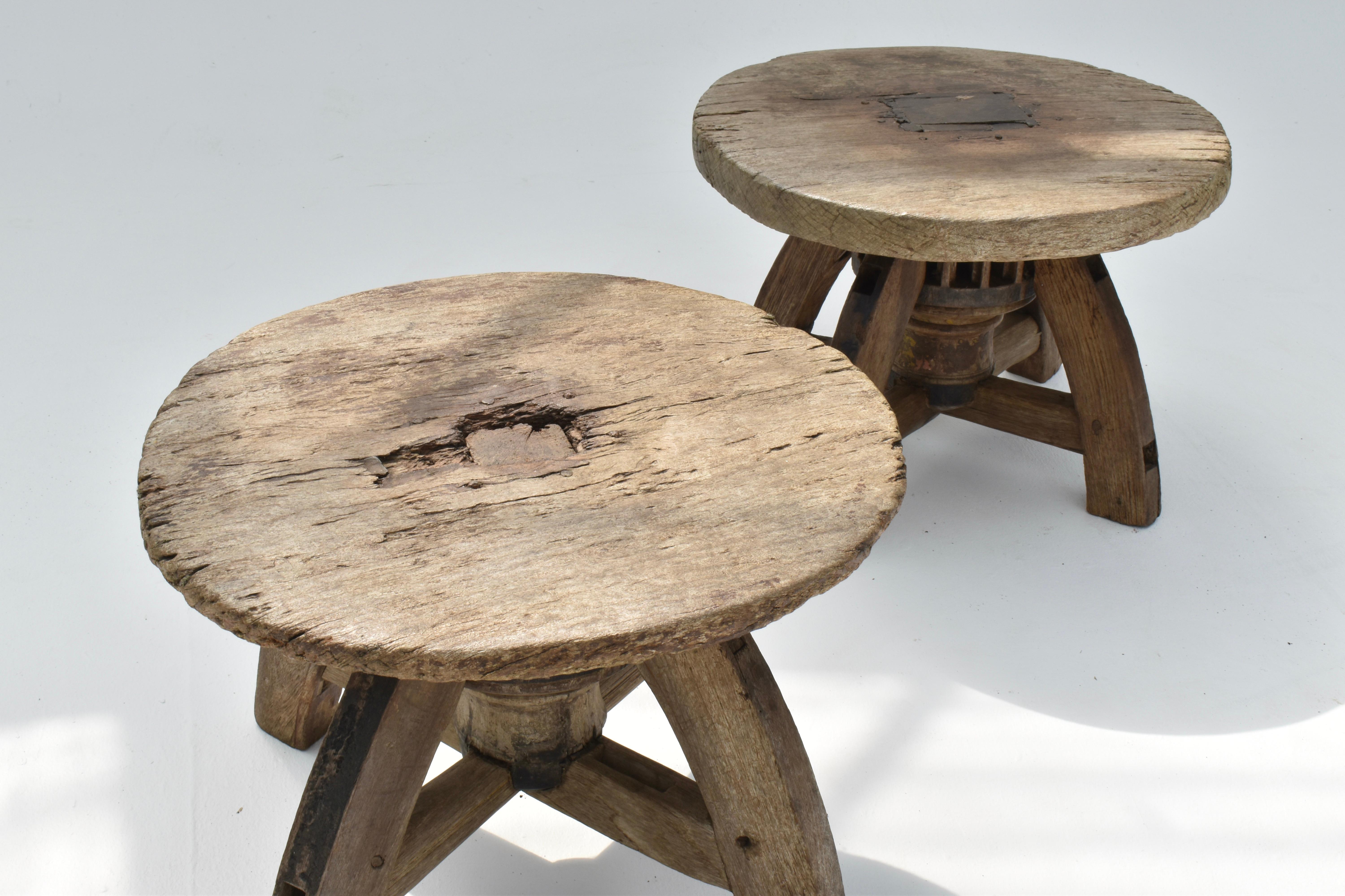 Antique Folk Art Side Table/Stools For Sale 7