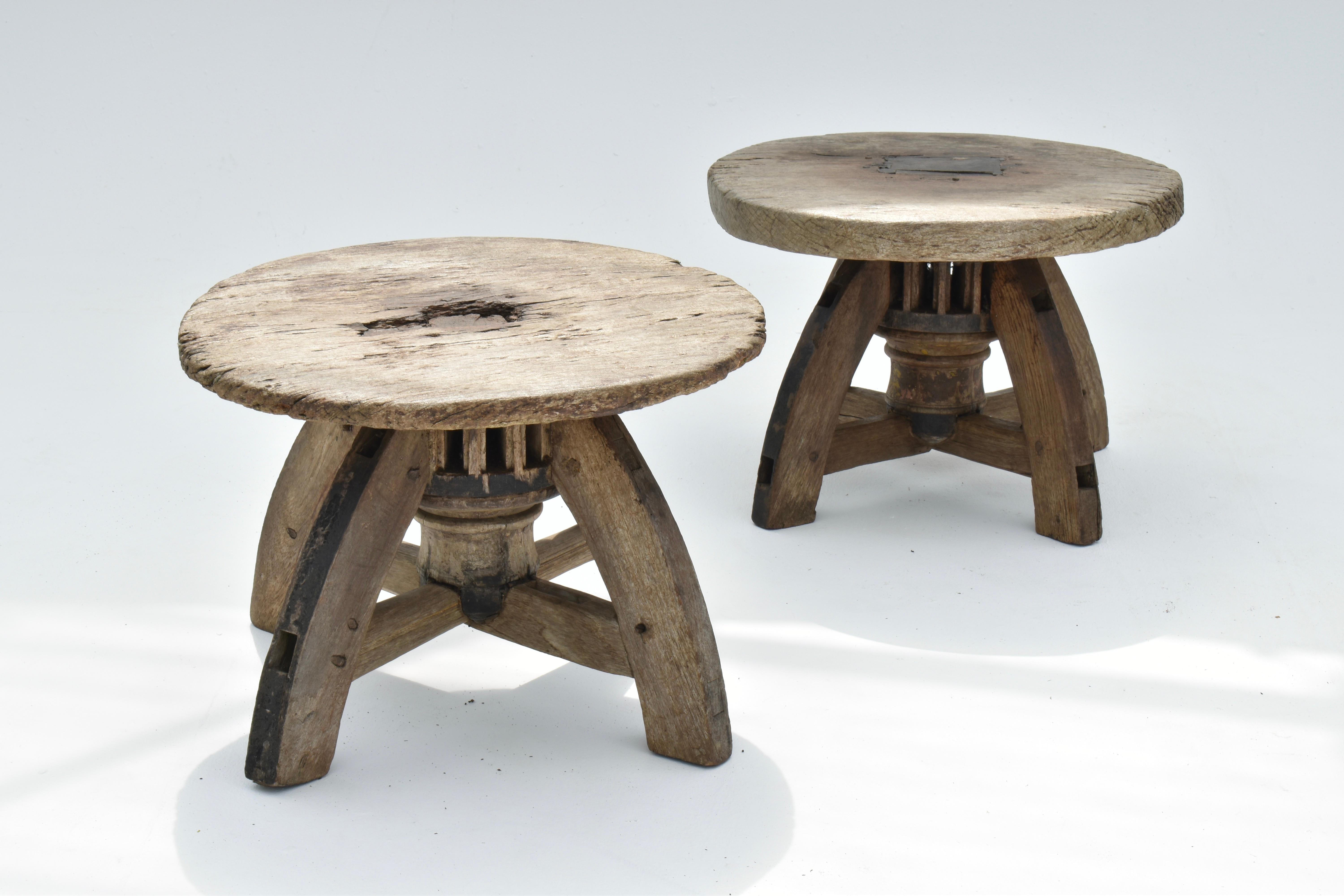 Antique Folk Art Side Table/Stools For Sale 9