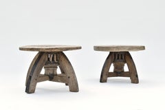 Antique Folk Art Side Table/Stools