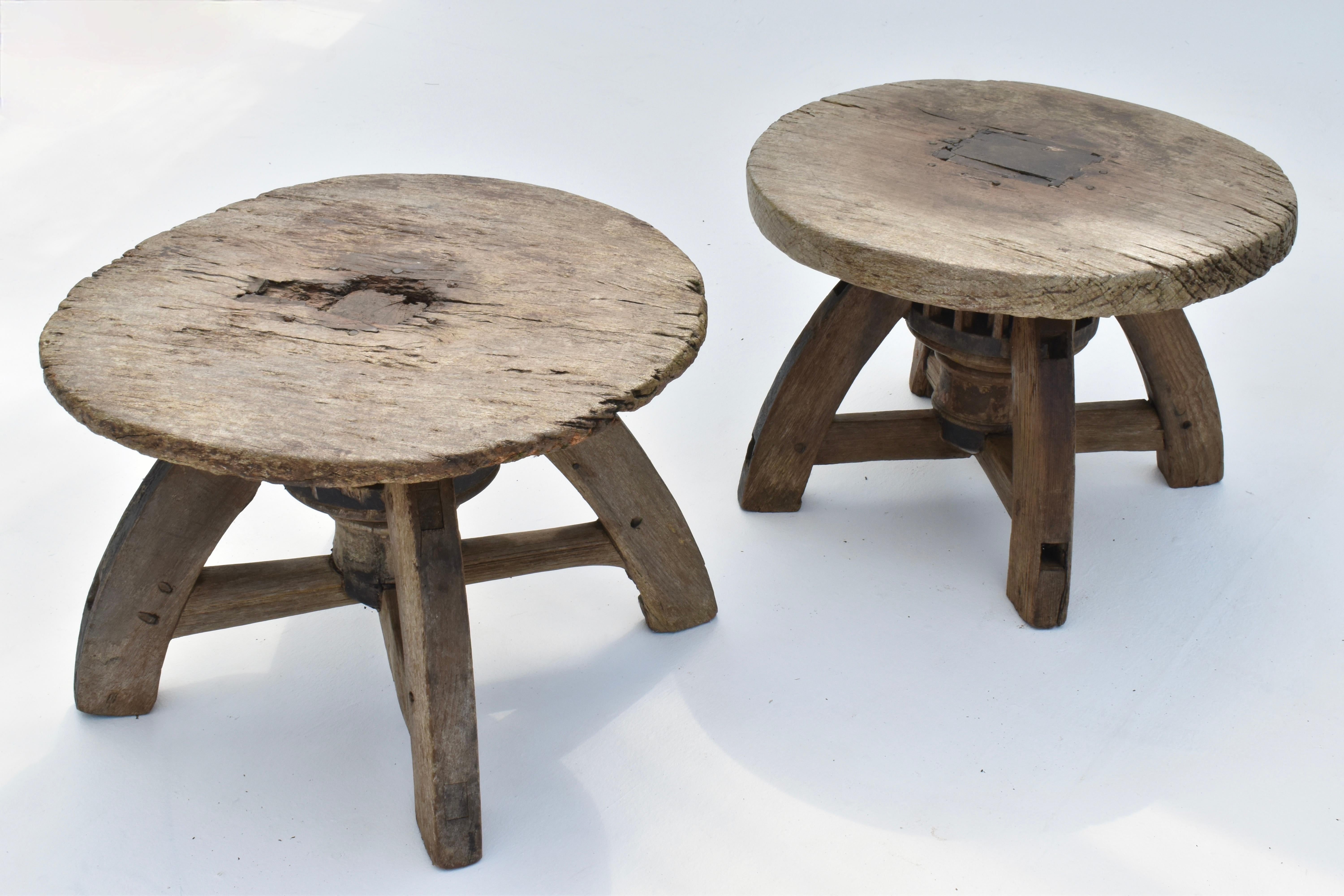 Antique Folk Art Side Table/Stools For Sale 2
