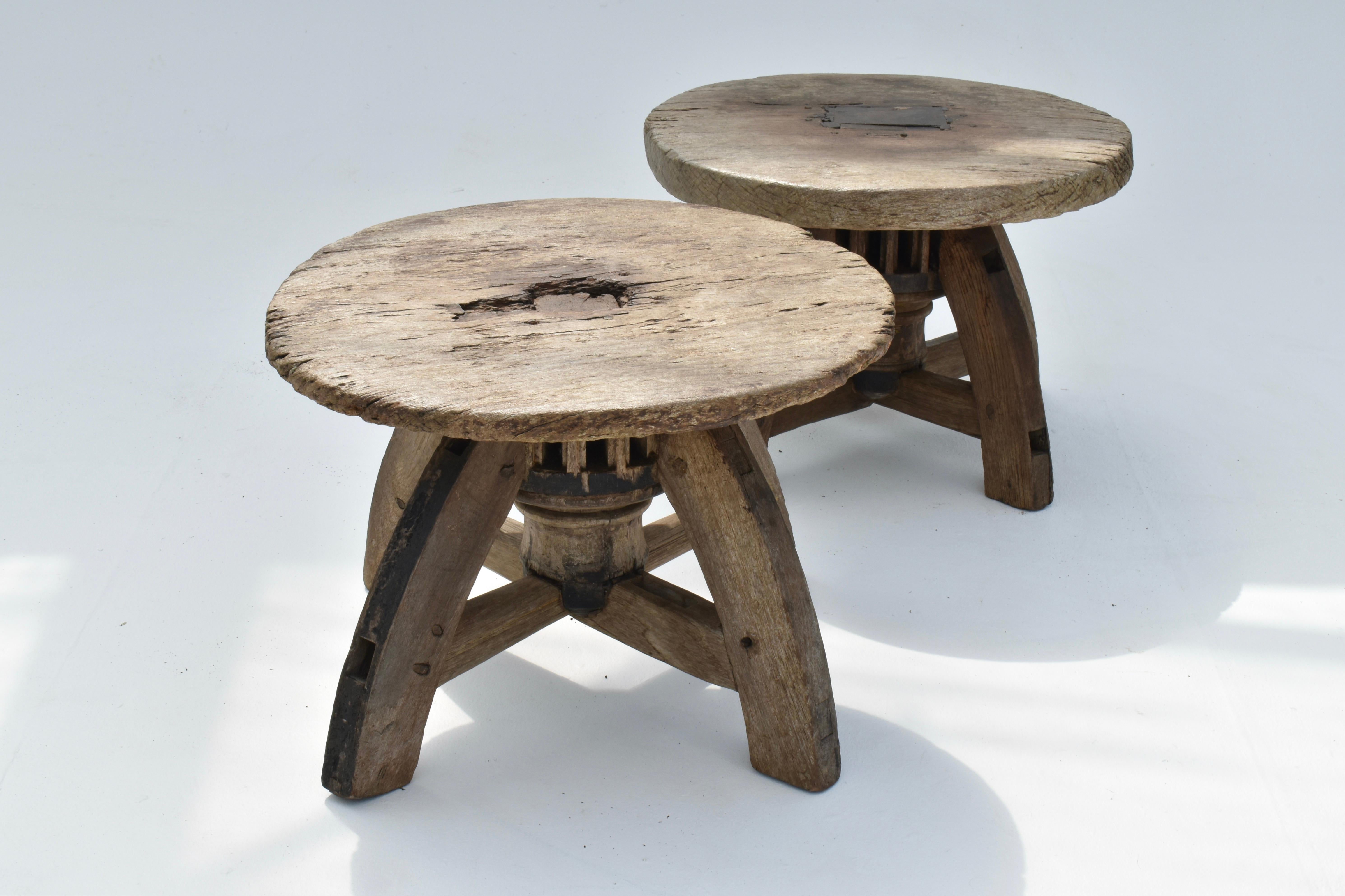 Antique Folk Art Side Table/Stools For Sale 3