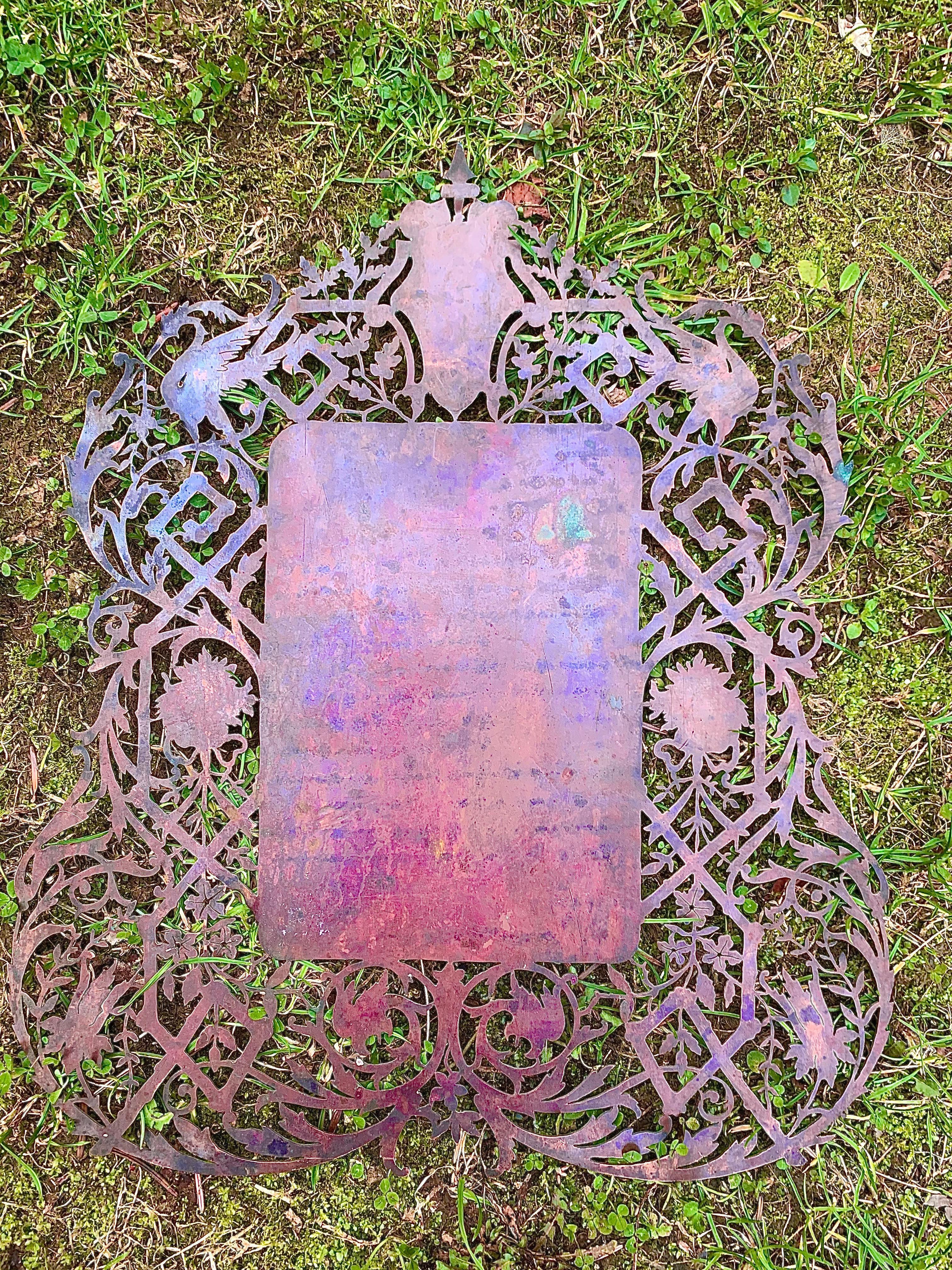 European Antique Folk Art Sign Copper Folk Art For Sale