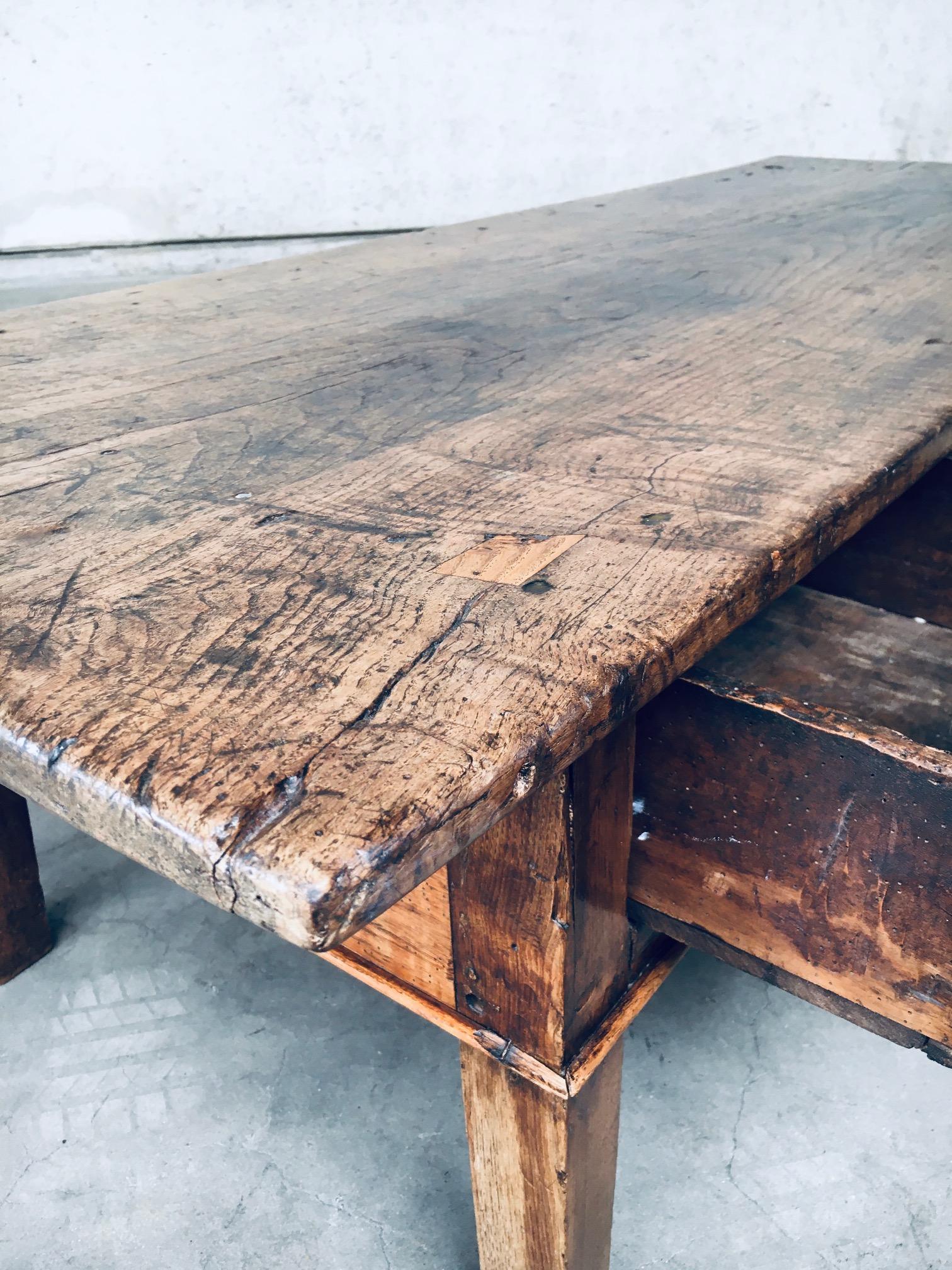Antique Folk Art Spanish Low Console or Coffee Table 1890's For Sale 10