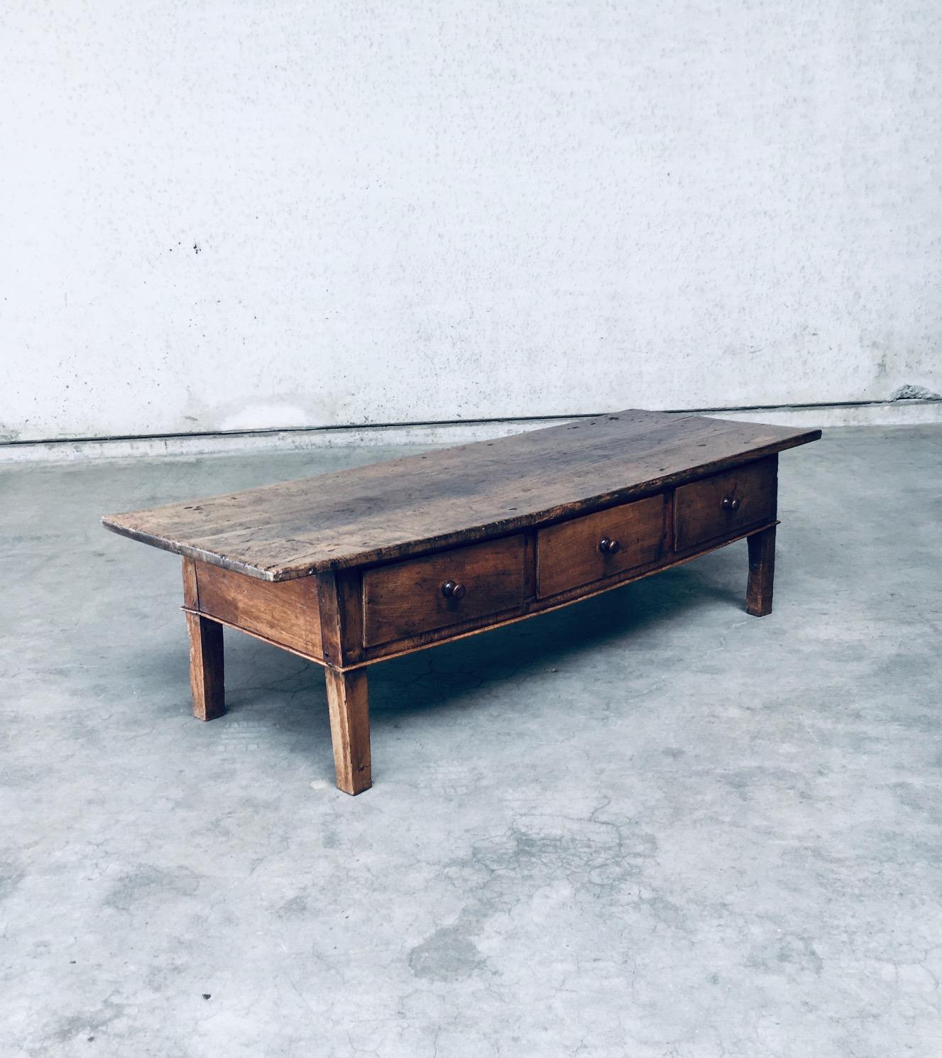 Antique Folk Art Spanish Low Console or Coffee Table 1890's For Sale 1