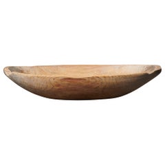 Antique Folk Art Swedish Pine Trough Bowl
