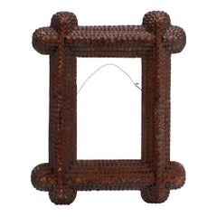 Antique Folk Art / Tramp Art Wooden Picture Frame with 5 Levels