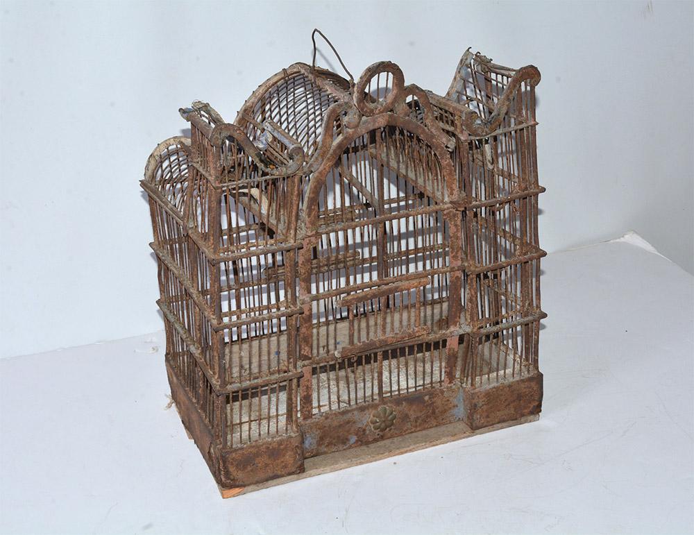 antique wooden birdcage