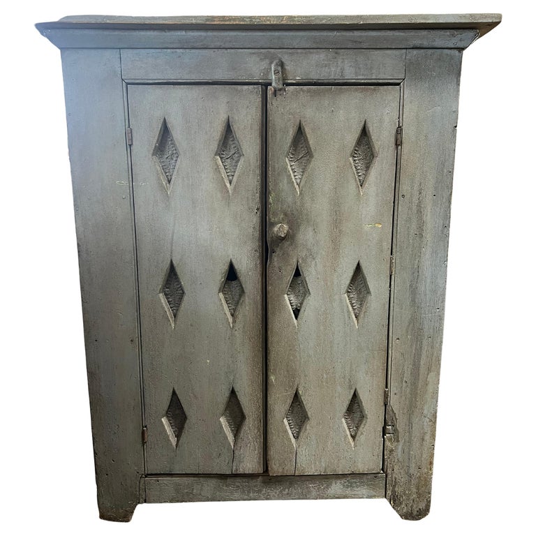 Antique Folk Art Wood Pie Safe For Sale at 1stDibs