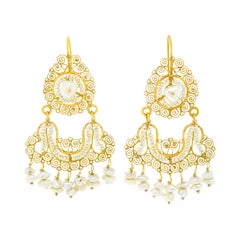 Antique Folkloric Chandelier Earrings