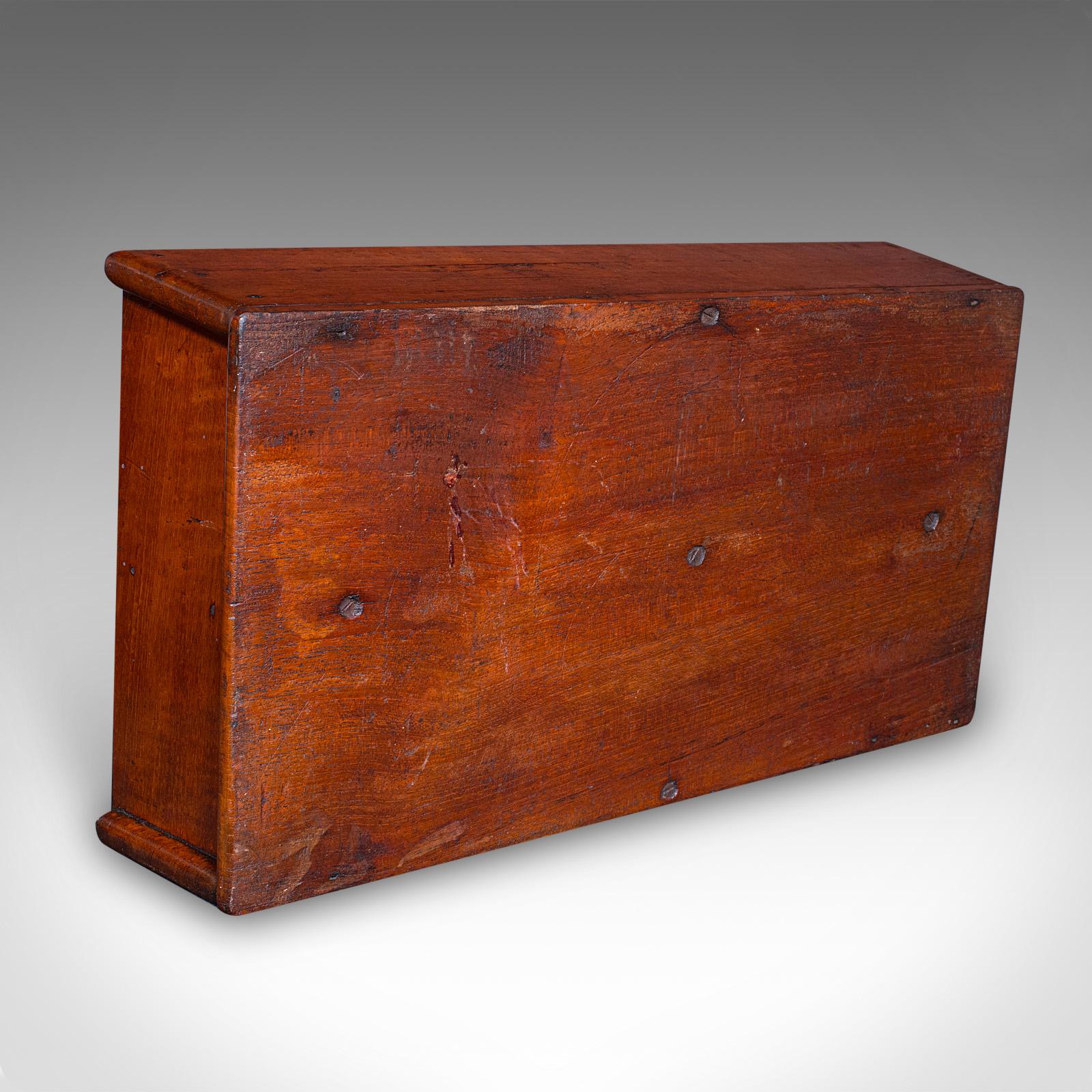 Legno di alberi da frutto Antico vassoio da trasporto per camerieri, inglese, legno di frutta, scatola da lavoro del maggiordomo, vittoriano in vendita