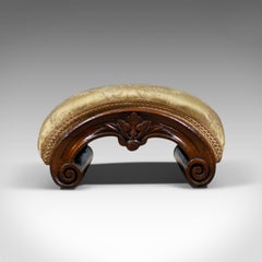 Footstool, English, Victorian, Dome-Topped, Walnut, Carriage Stool, circa 1840