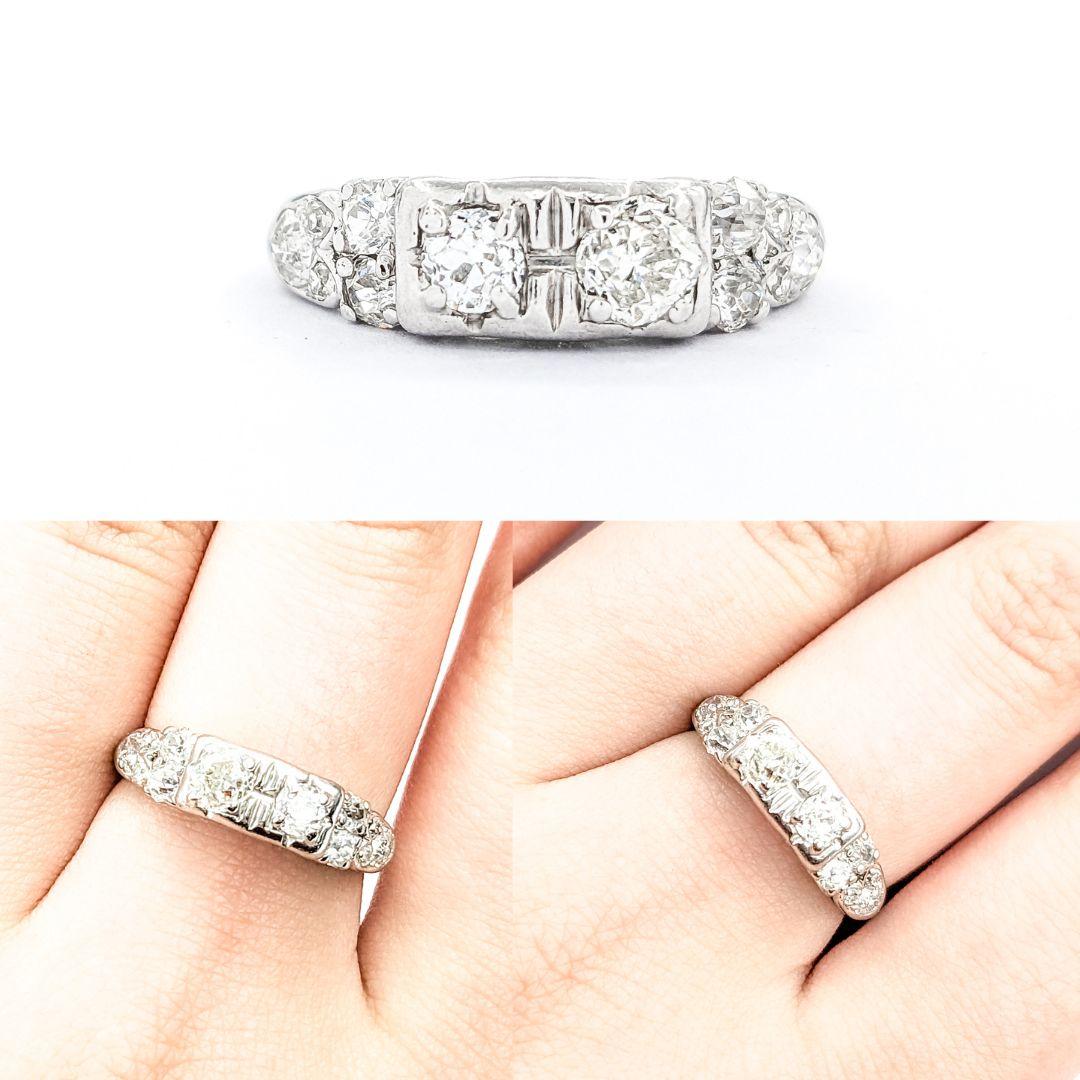 1.07ctw Antique Diamond Ring In White Gold

Introducing this beautiful vintage ring is crafted in 14k white gold and features 1.07ctw of round diamonds. The sparkling Old European Cut Diamonds have an SI2 clarity and a G-H color, adding to the