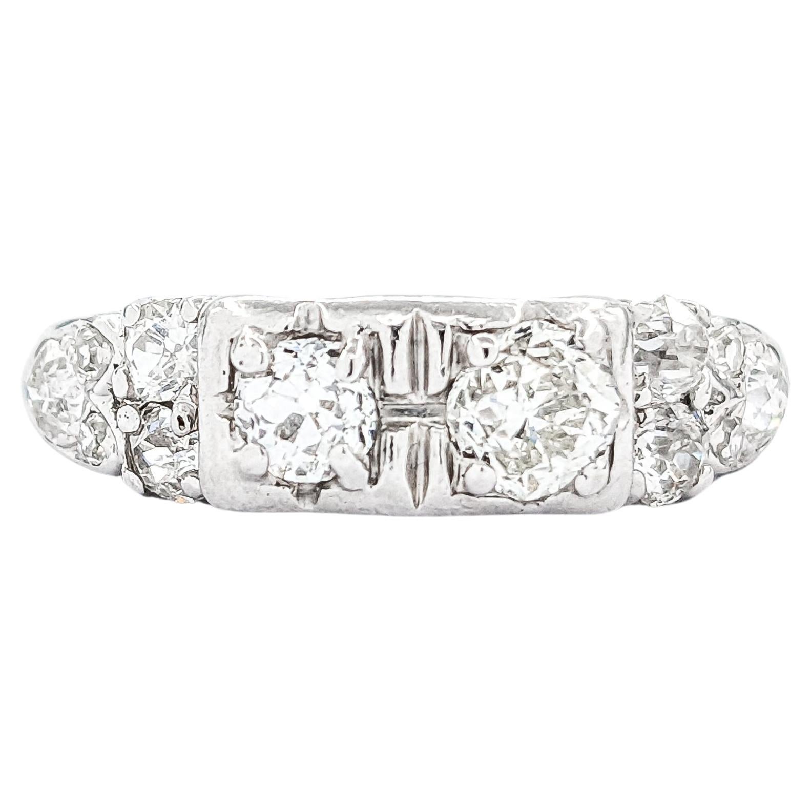 1.07ctw Antique Diamond Ring In White Gold