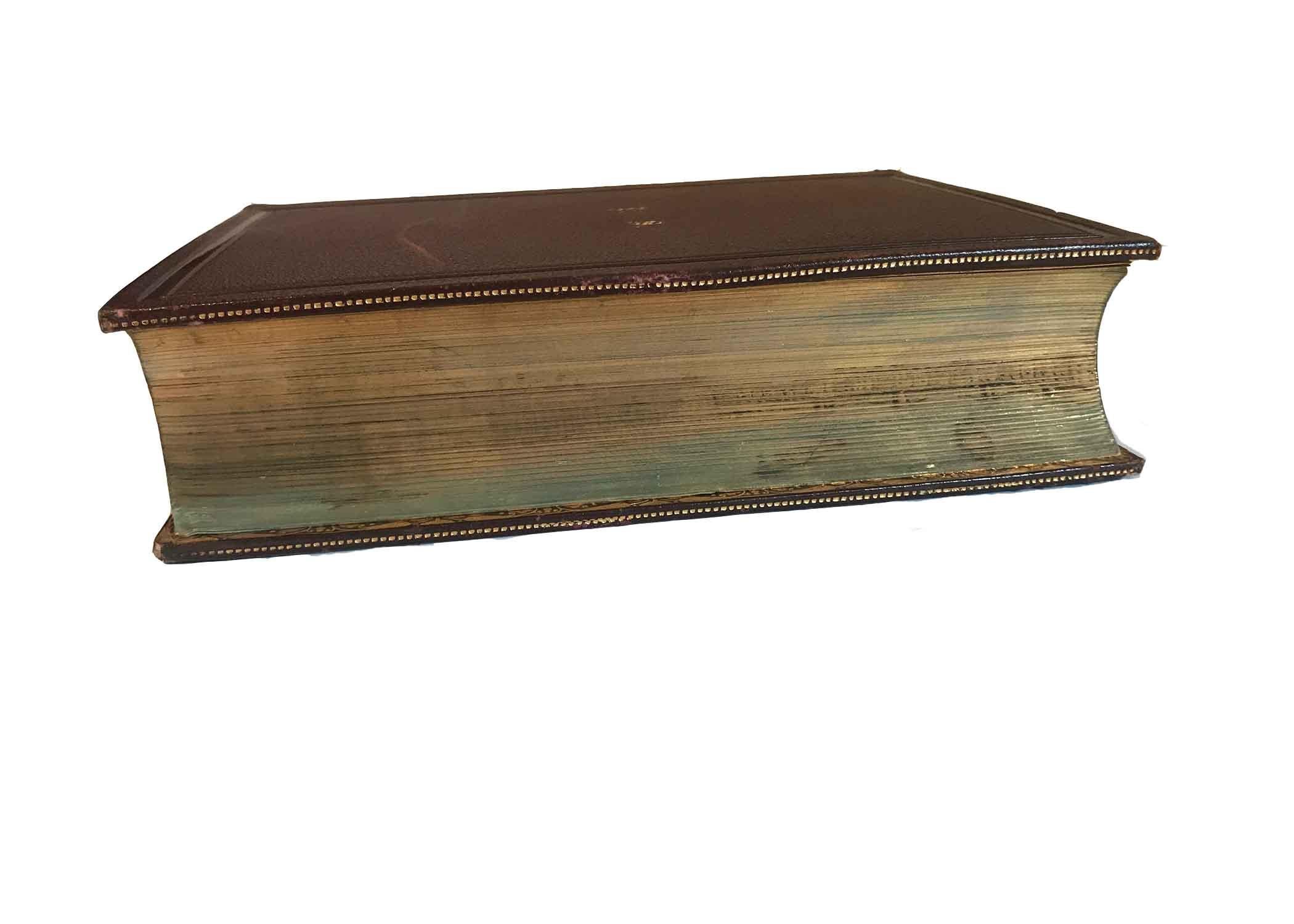 Antique fore-edge leather book of the poetical work's of Thomas Moore. Thomas Moore (1779-1852) was often referred to as 