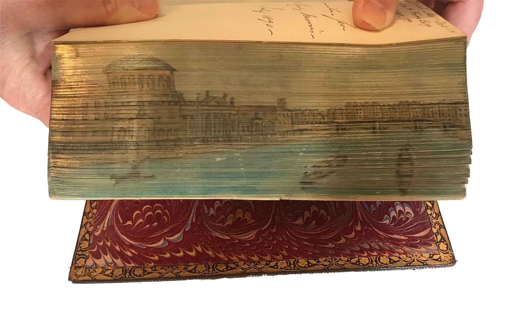 Antique Fore-Edge Leather Book of Moore's Poetical Works For Sale 7