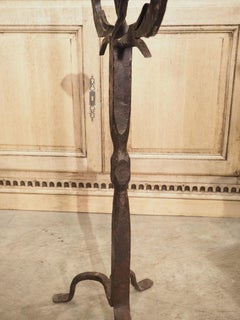 Antique Forged Iron Candelabra Torchere from Spain, Circa 1900