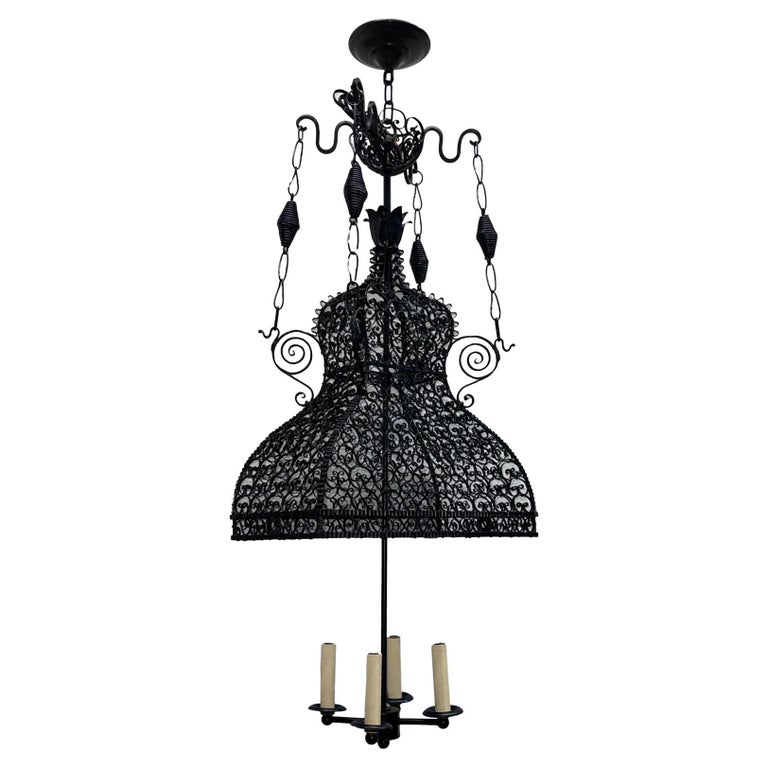 Antique Iron Light Fixture For Sale at 1stDibs