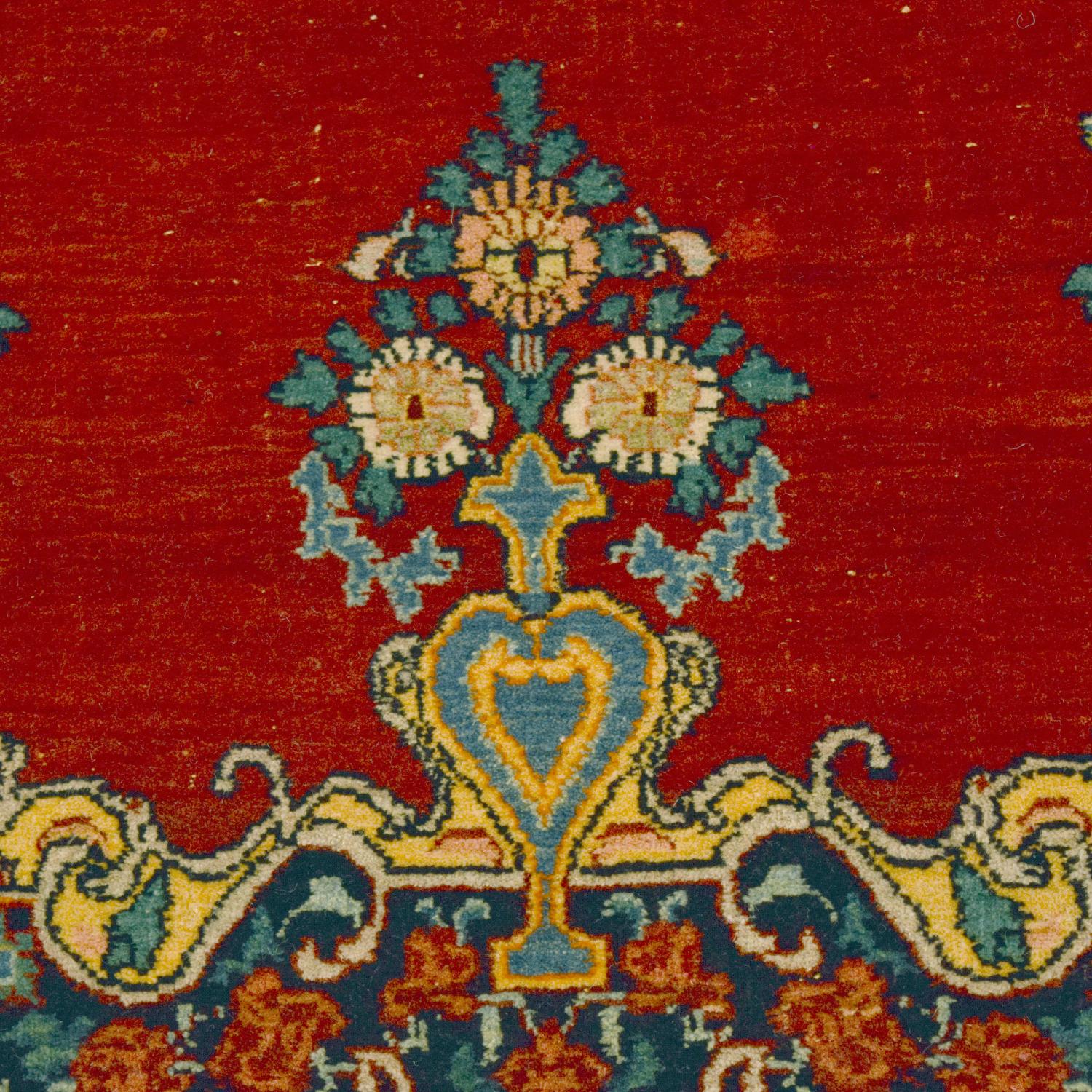 Teinture végétale Tapis persan Bidjar antique des années 1900, rouge, bleu et or, 4' x 6' en vente