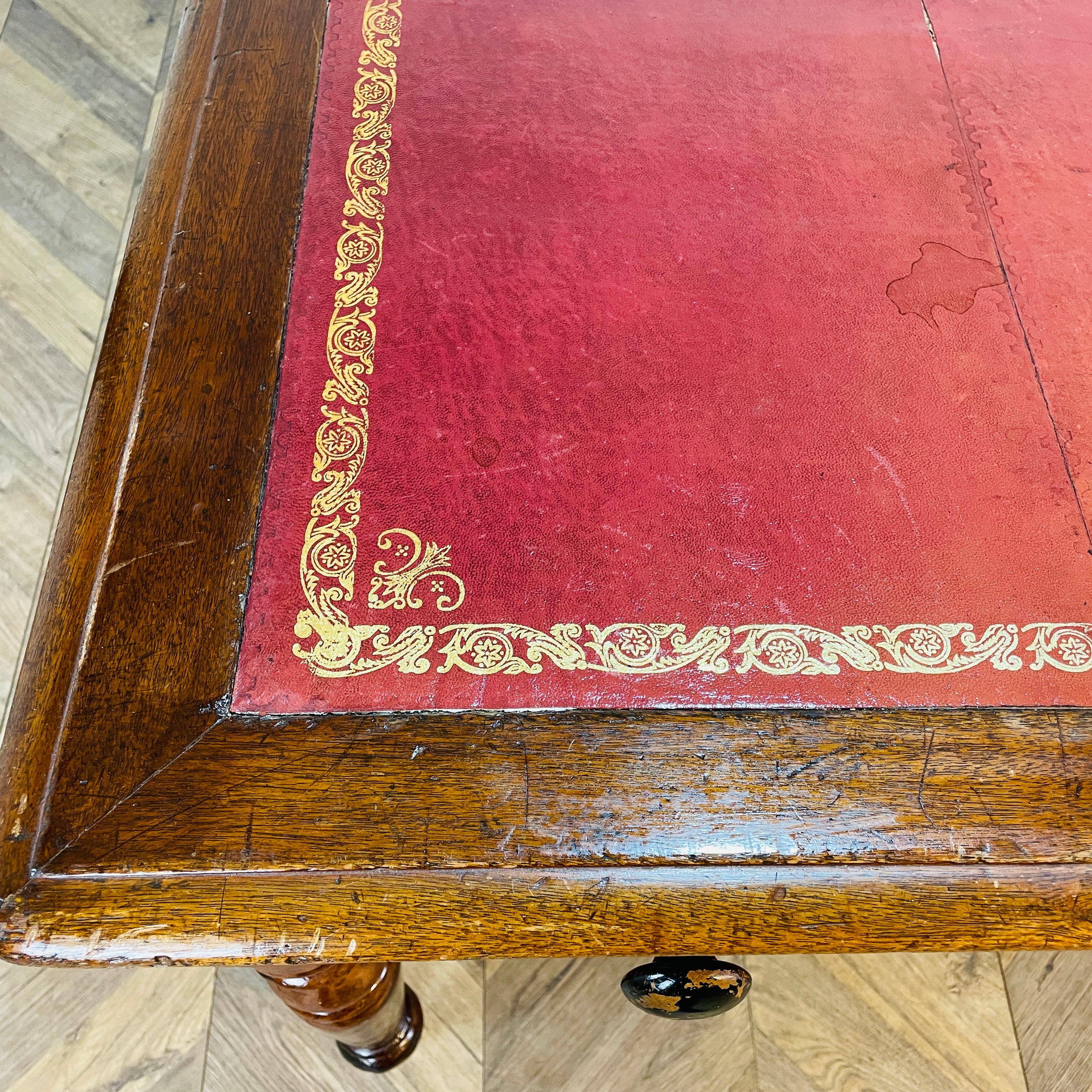 Late 19th Century Antique, Former Cambridge University Library Oak Table, 1890s