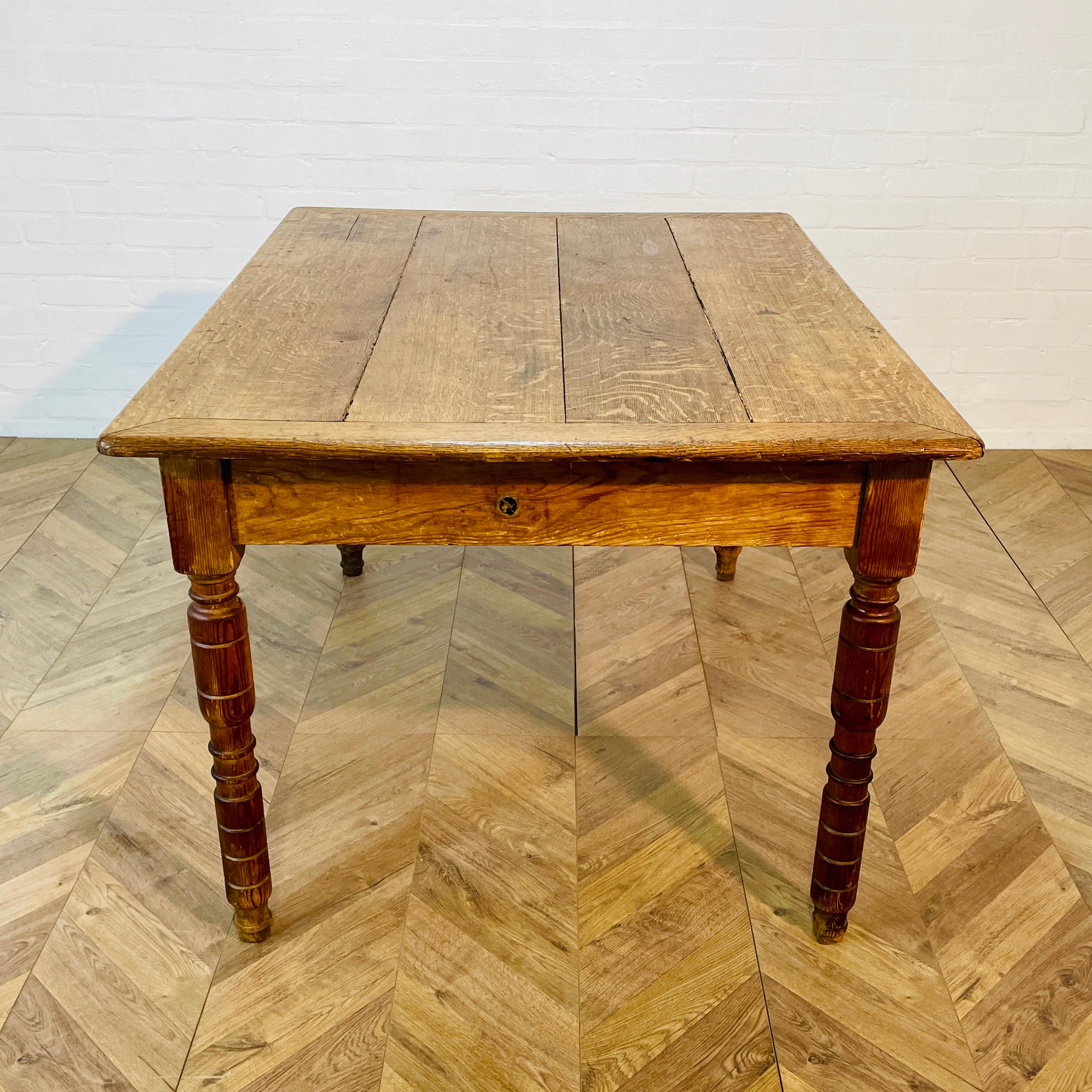 Pine Antique, Former Swedish Monastery Refectory Table, 19th Century