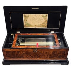 Antique Forte Piano Cylinder Music Box by Ami Rivenc, Geneva, c. 1890