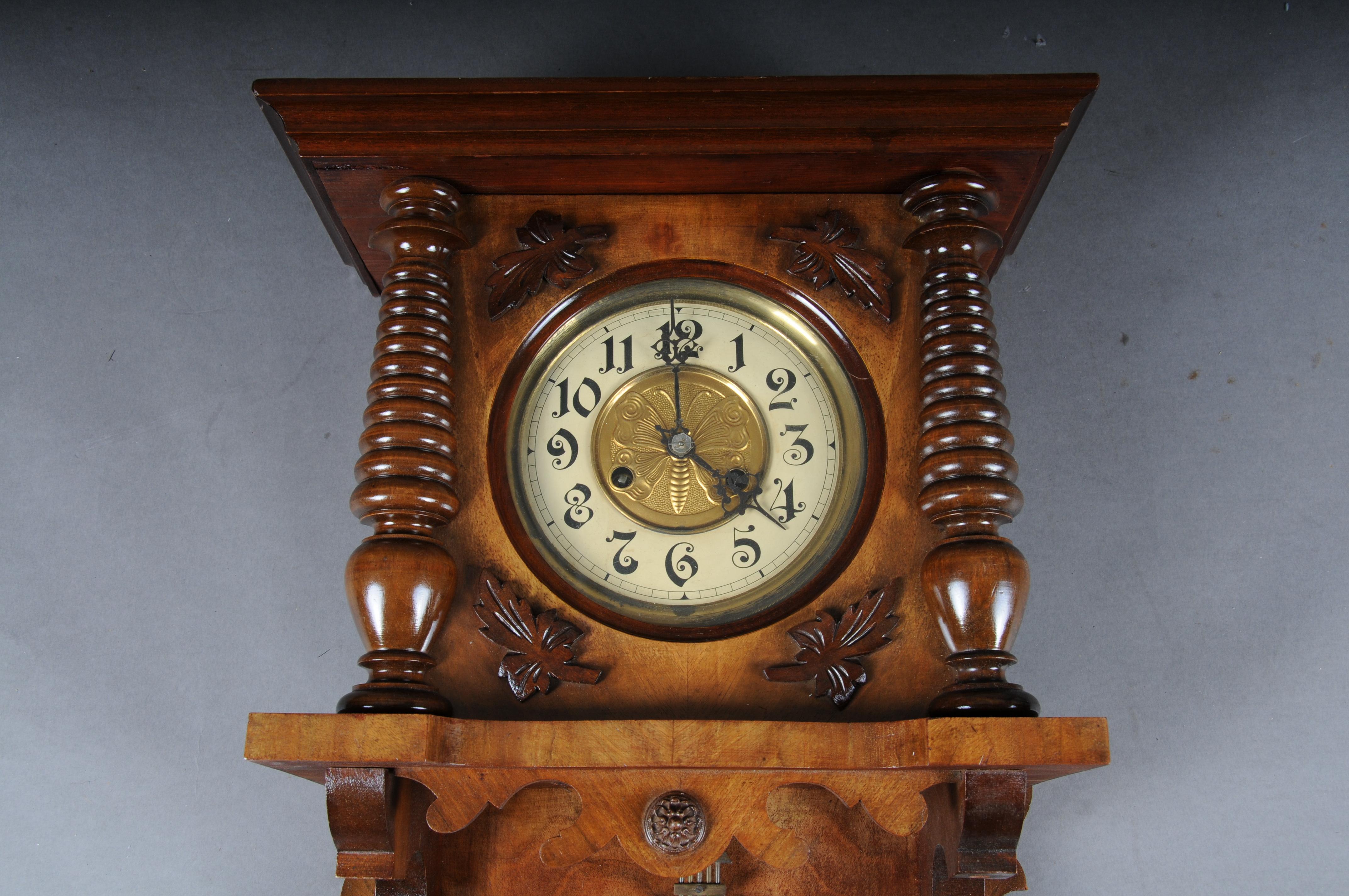 Nutwood Antique found time wall clock/regulator from around 1880 For Sale