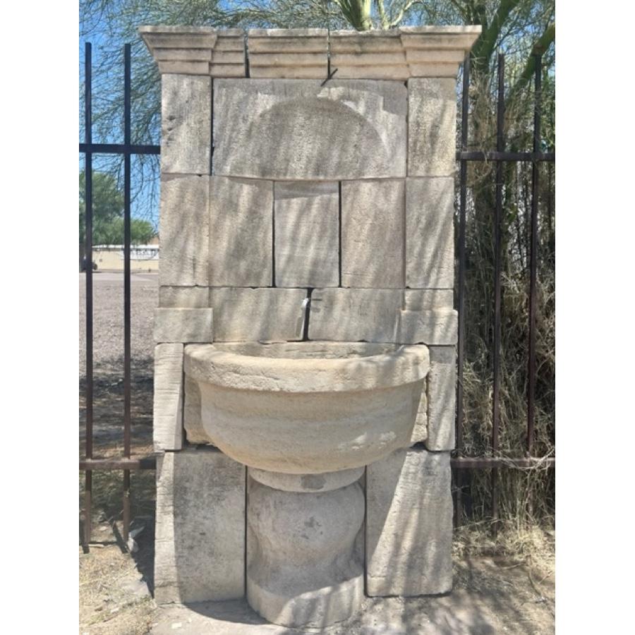 Re-Edition Fountain with Antique Basin In Fair Condition For Sale In Scottsdale, AZ