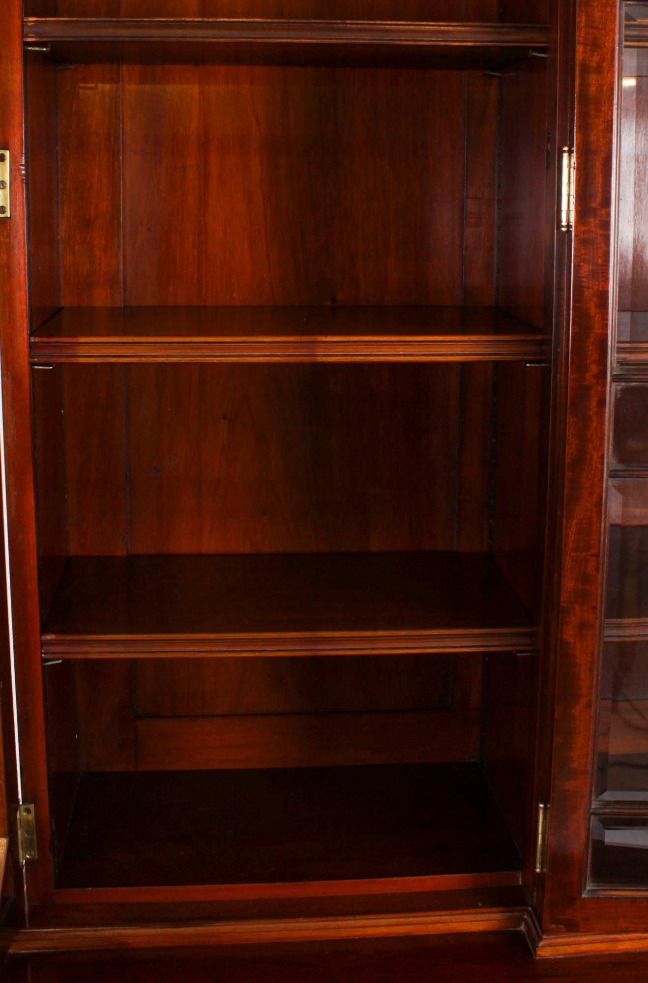 Antique Four Door Breakfront Bookcase by Edwards & Roberts 19th Century 6