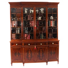 Antique Four Door Breakfront Bookcase by Edwards & Roberts 19th Century