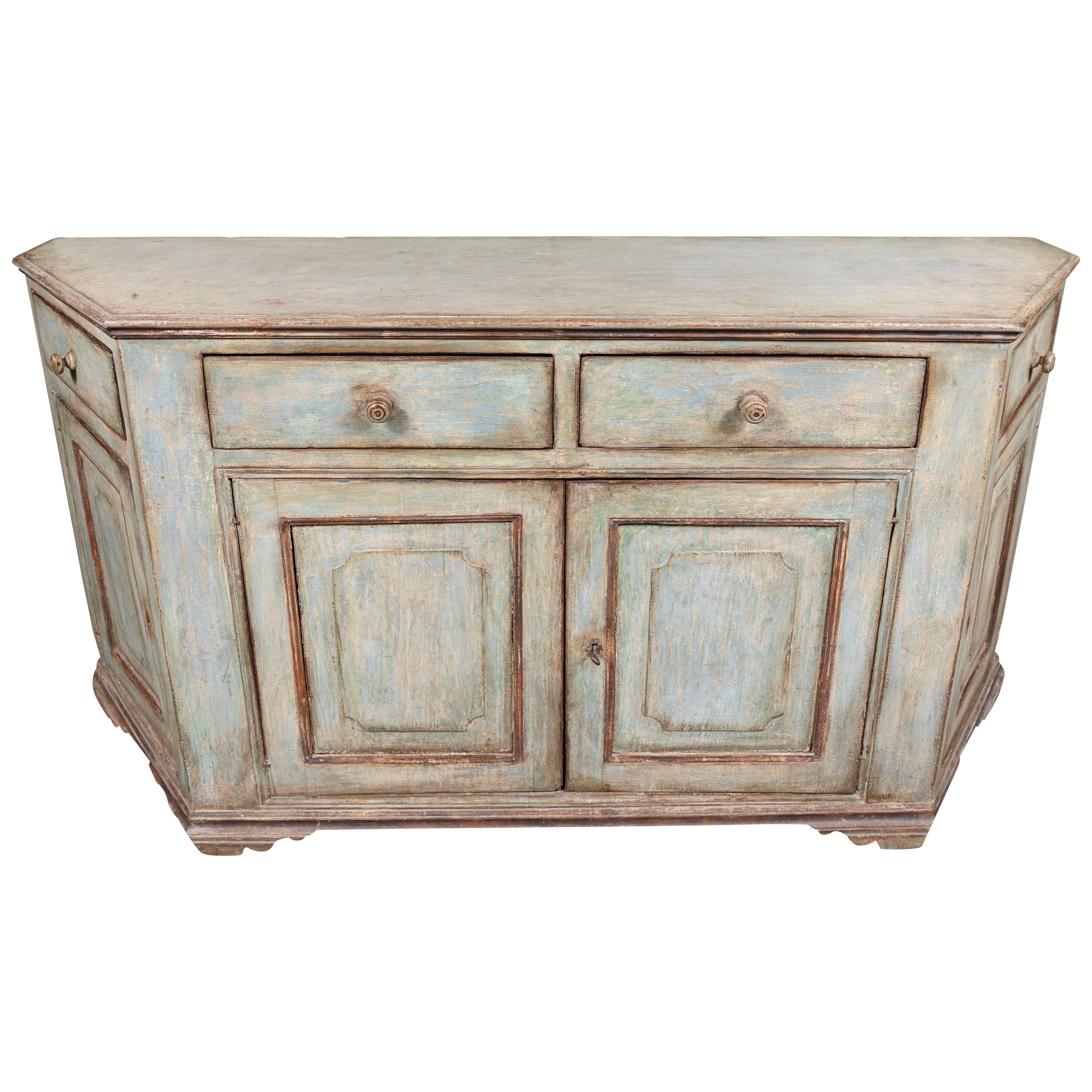 Antique, Four Door, Painted Tuscan Buffet