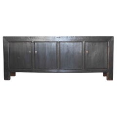 Buffet ancien à quatre portes en orme noirci, Shanxi, Chine, vers les années 1930