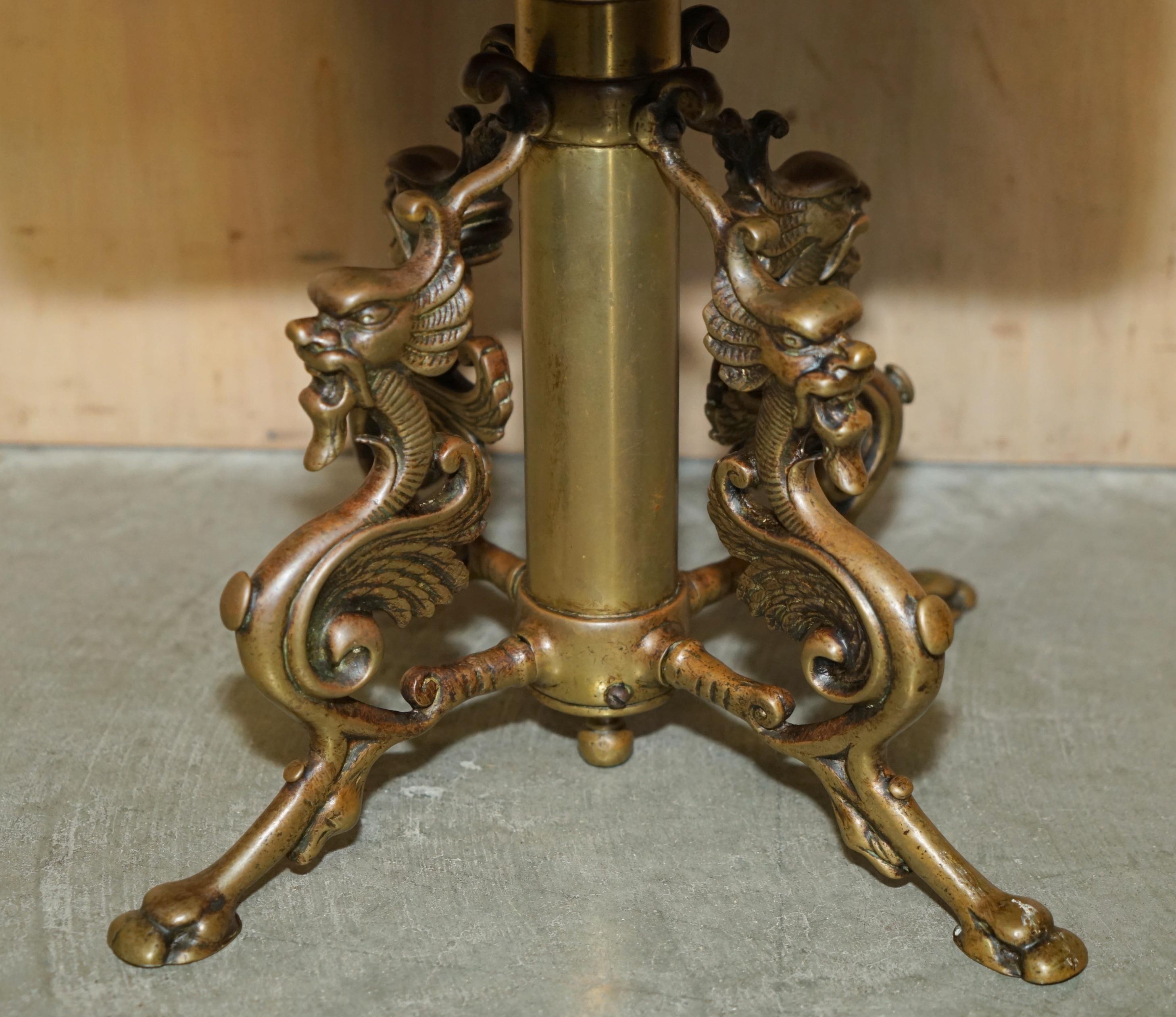 ANTiQUE FOUR DRAGON ITALIAN GILT BRONZE STOOL CIRCA 1860 HIGHLY DECORATIVE For Sale 10