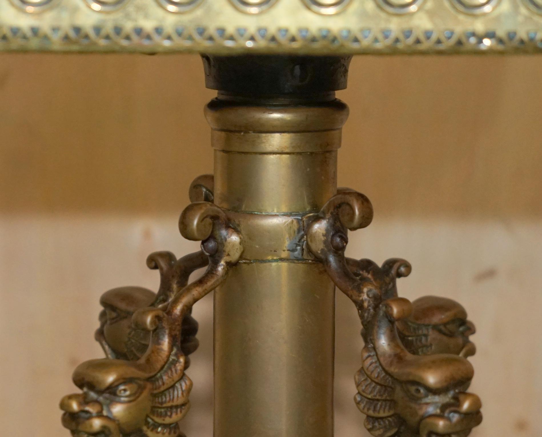 Mid-19th Century ANTiQUE FOUR DRAGON ITALIAN GILT BRONZE STOOL CIRCA 1860 HIGHLY DECORATIVE For Sale