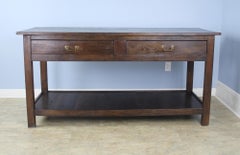 Antique Four-Drawer Draper's Table, Chestnut Base and Fruitwood Top