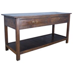 Antique Four-Drawer Draper's Table, Chestnut Base and Fruitwood Top