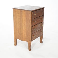 Antique Four-Drawer Oak Edison Phonograph Cylinder Cabinet, circa 1900