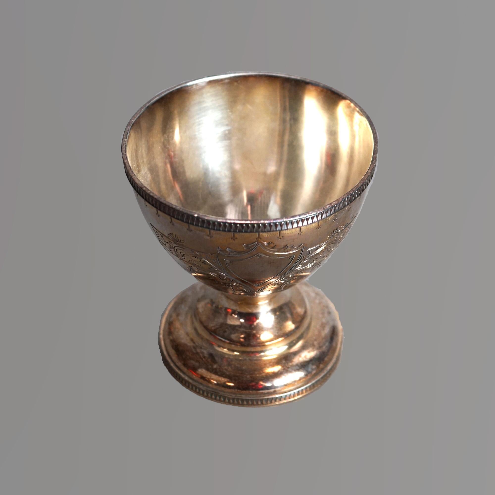 Placcato argento Antico set da tè in argento placcato in quattro pezzi con incisione a fogliame C1890 in vendita