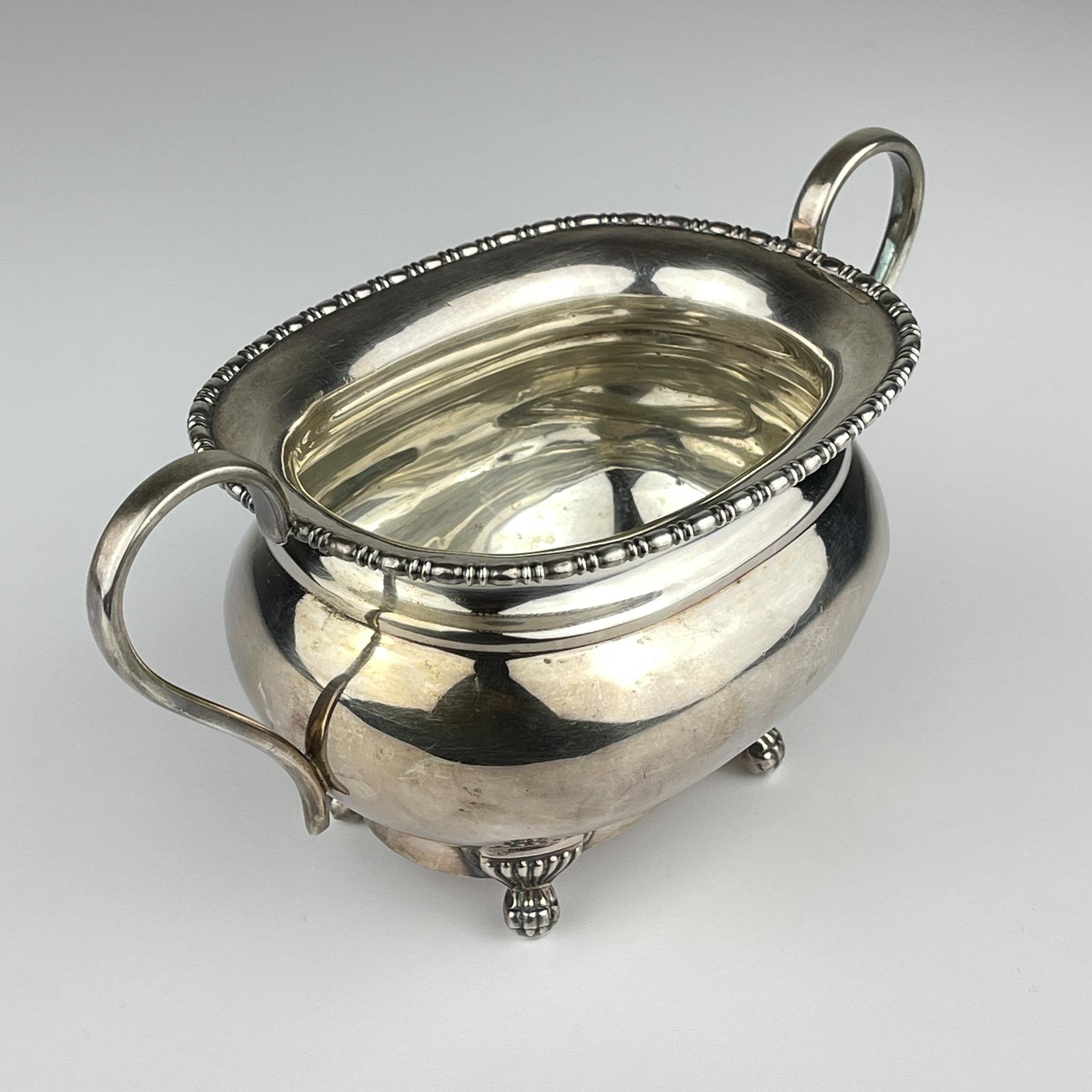 Silver Plate Antique four piece silver tea set, Sheffield, England, 1930s For Sale