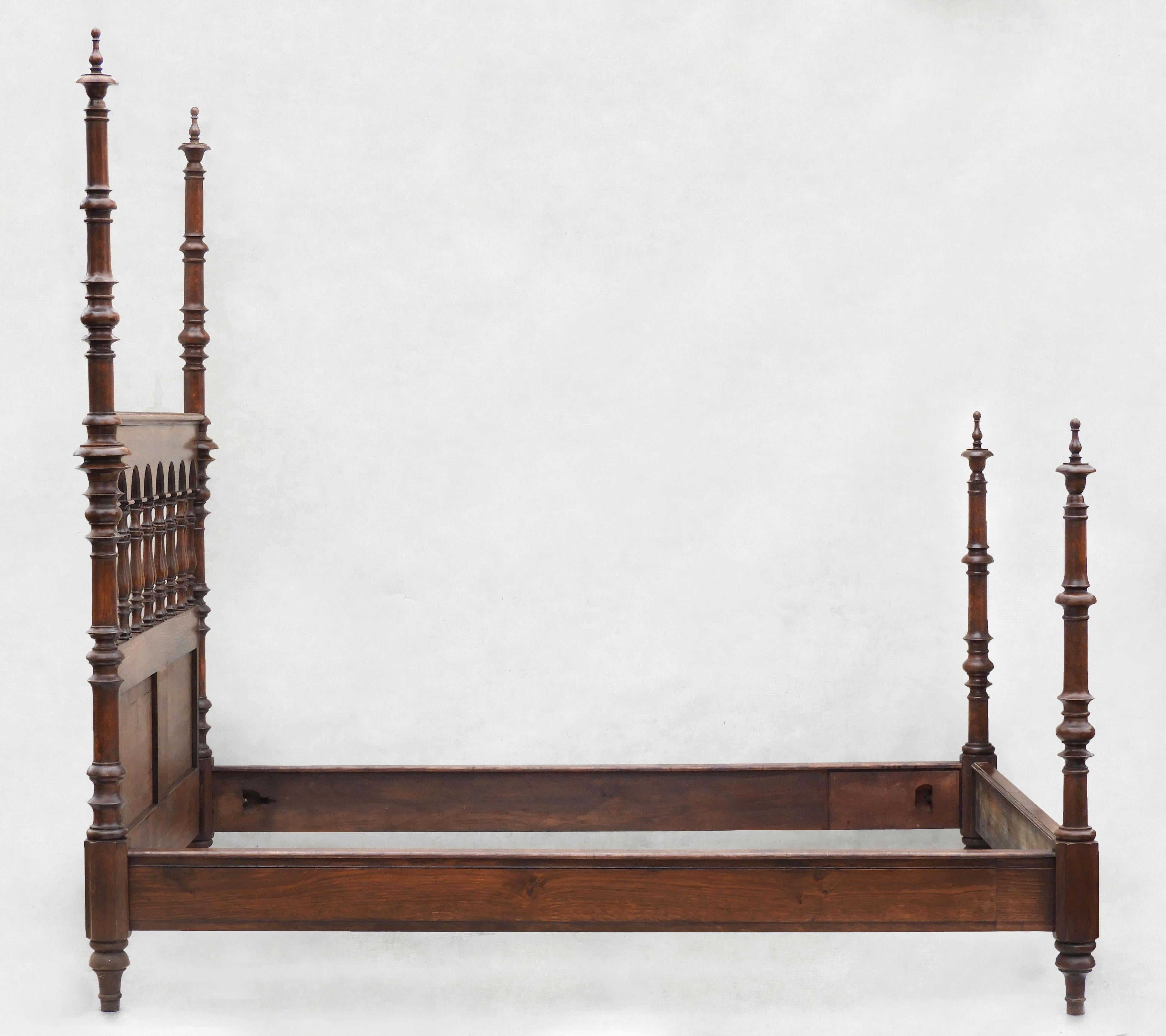 Country Antique Four Post Bed, 19th Century France For Sale