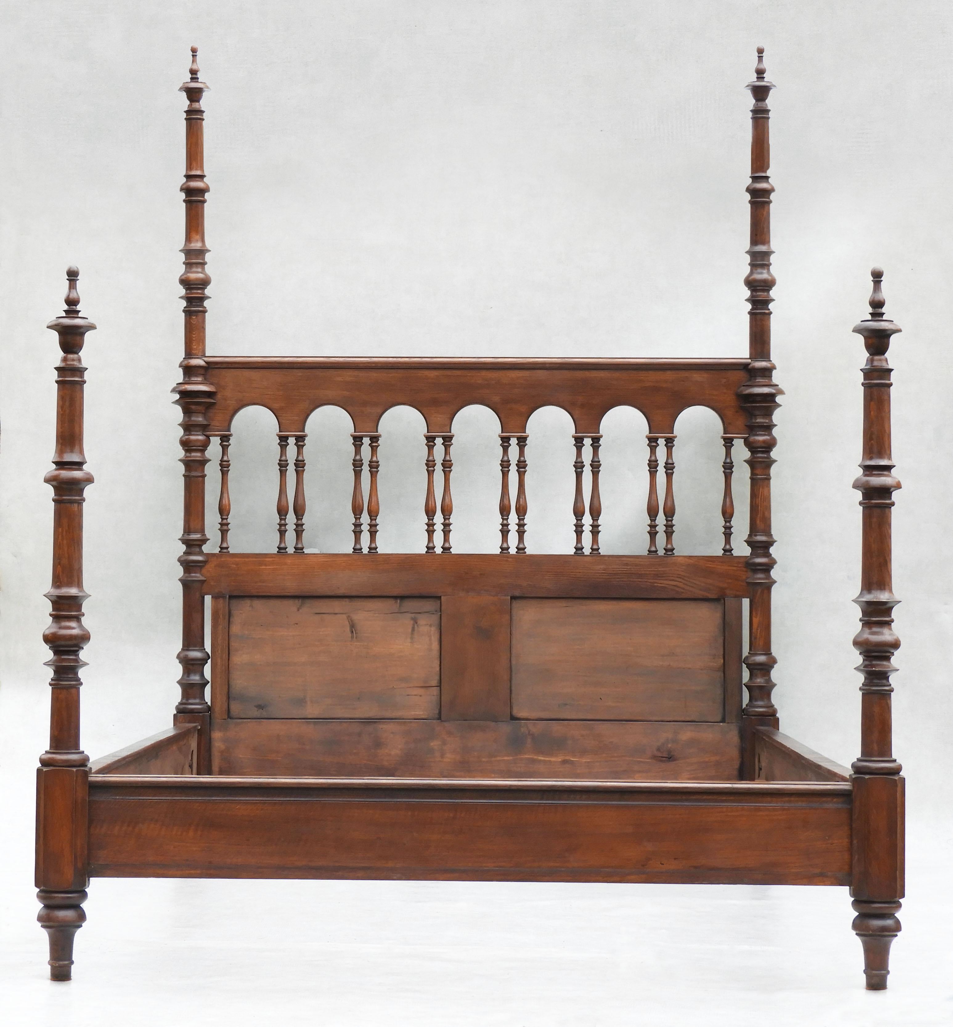 French Antique Four Post Bed, 19th Century France For Sale