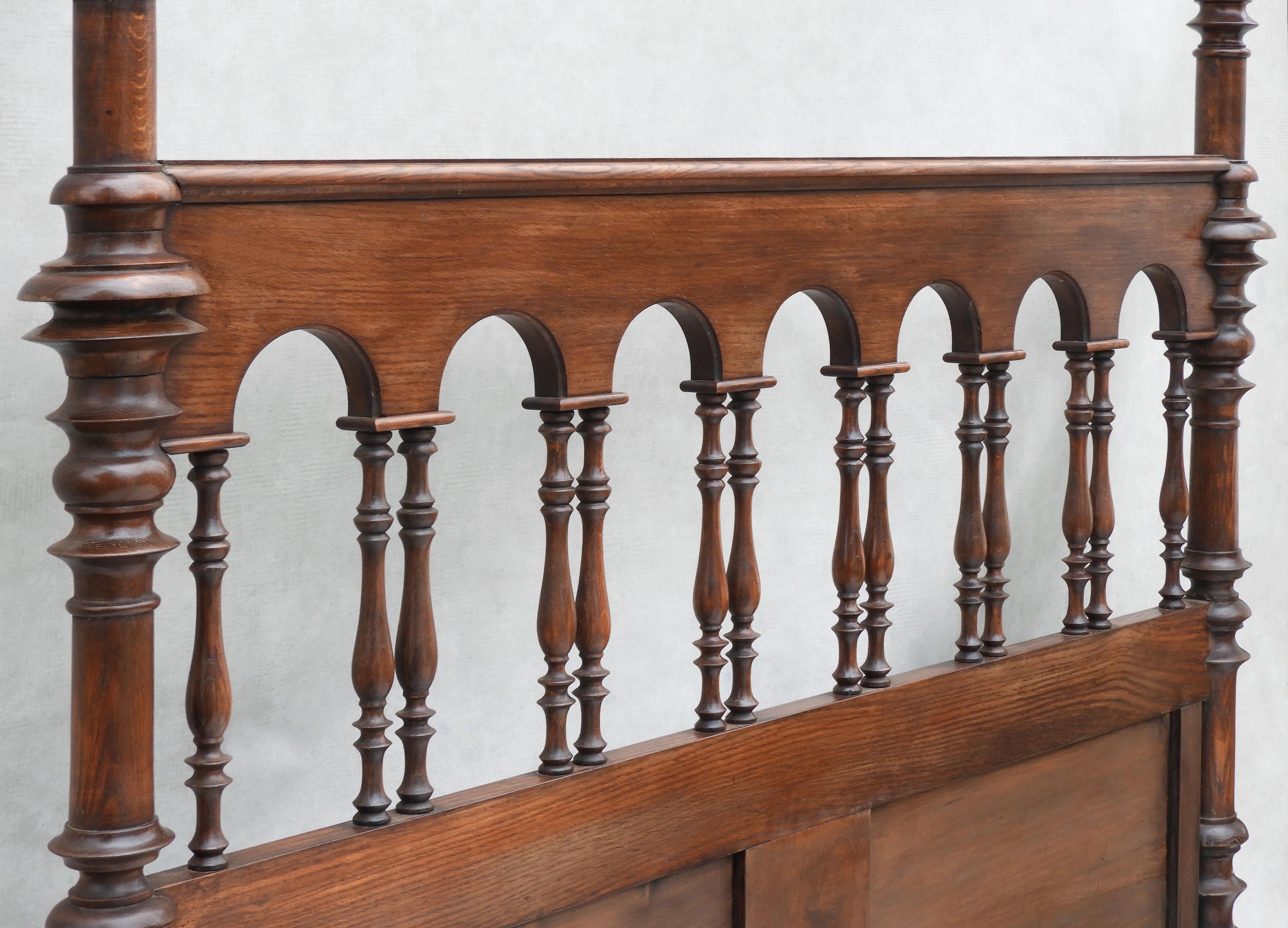 Oak Antique Four Post Bed, 19th Century France For Sale